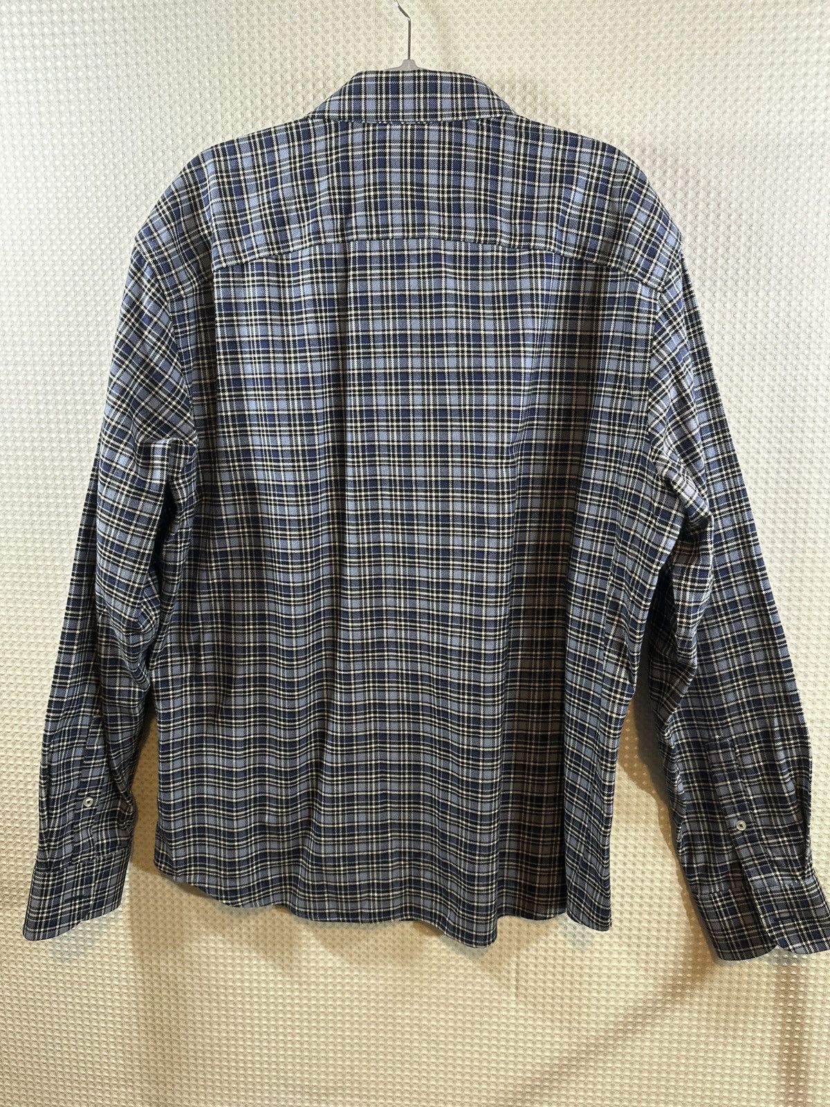 UNTUCKit UNTUCKit Pio Cesare flannel shirt blue plaid Size US XL / EU 56 / 4 - 2 Thumbnail