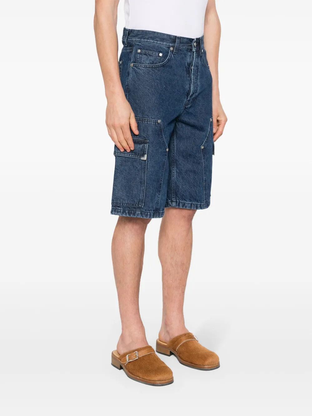Palm Angels o1y0325 Denim Short in Blue Size US 29 - 2 Thumbnail