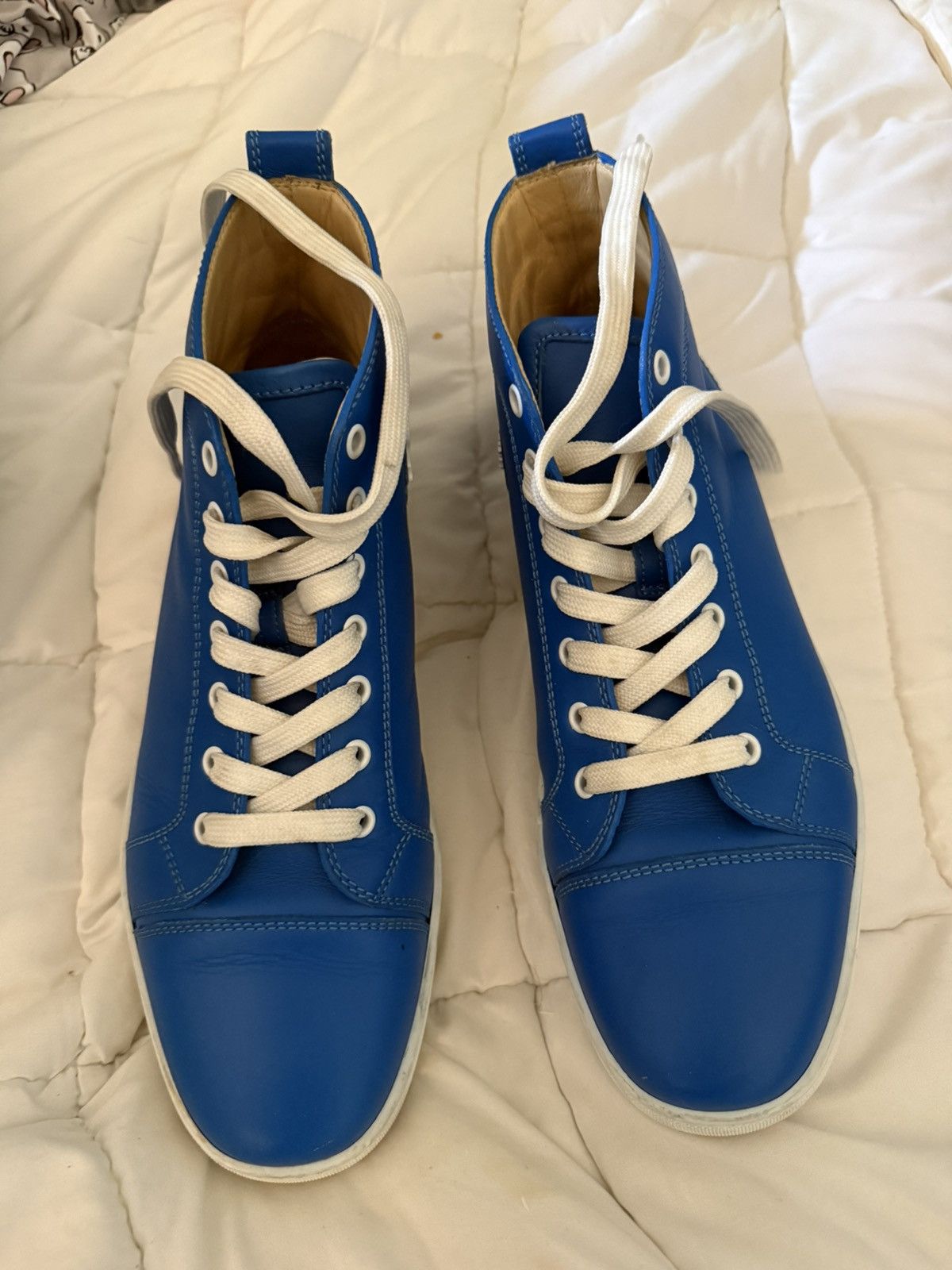 Christian Louboutin Christian Louboutin mens blue calf leather high tops Size US 8.5 / EU 41-42 - 1 Thumbnail