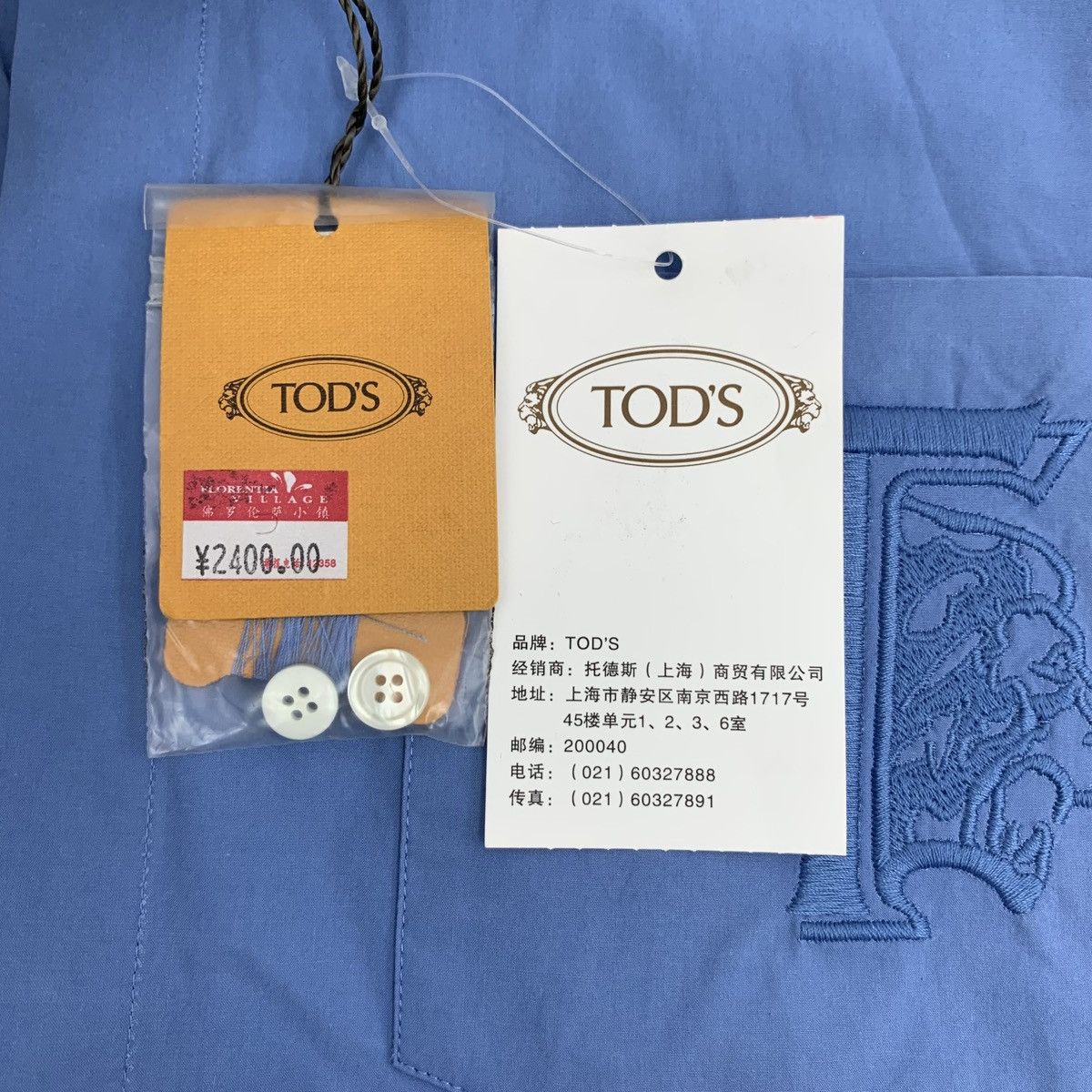 Tod's Tod's Pocket Pattern Embroidered Long Sleeve Shirt K26WX Size US L / EU 52-54 / 3 - 7 Thumbnail