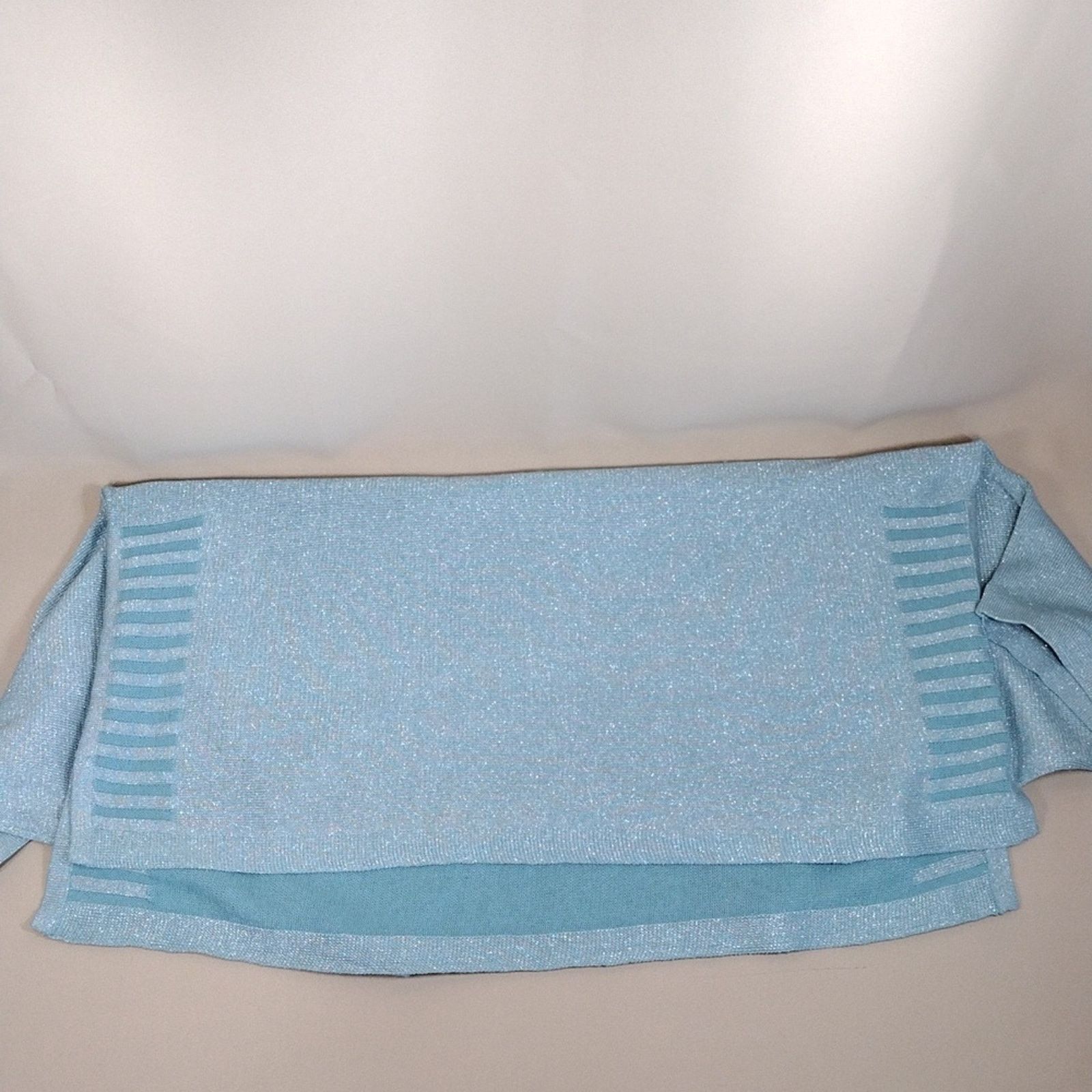Chicos Chico's Light Blue Flowy Stripe Short Sleeve Plus Size Shirt Size XXL / US 16-18 / IT 52-54 - 9 Thumbnail
