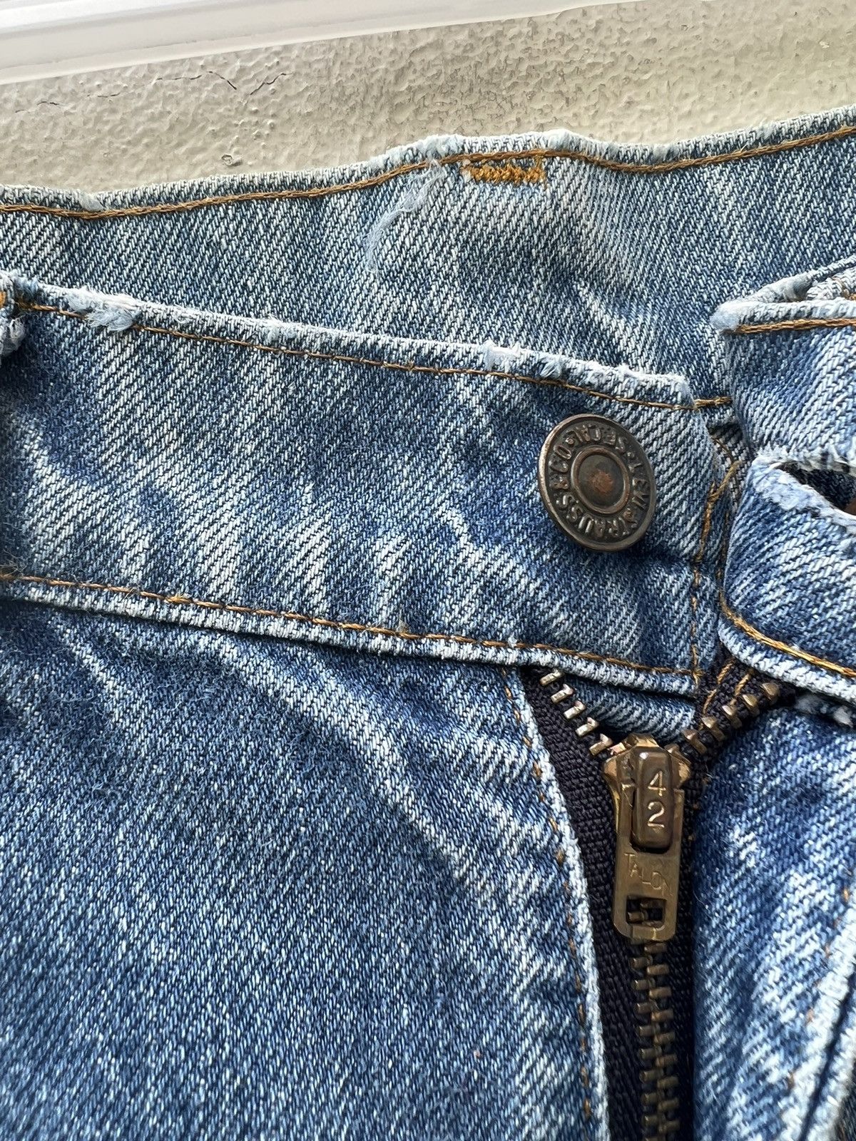 Levi's VTG 70s Levi’s 517 42 Talon Faded Blue Denim Bootcut Jeans Size US 31 - 7 Thumbnail