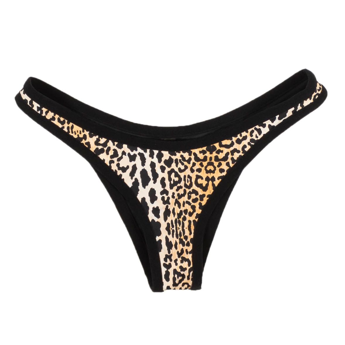 Reina Olga Black & Orange Leopard Wilson Bikini Bottoms Size L Size ONE SIZE - 1 Thumbnail