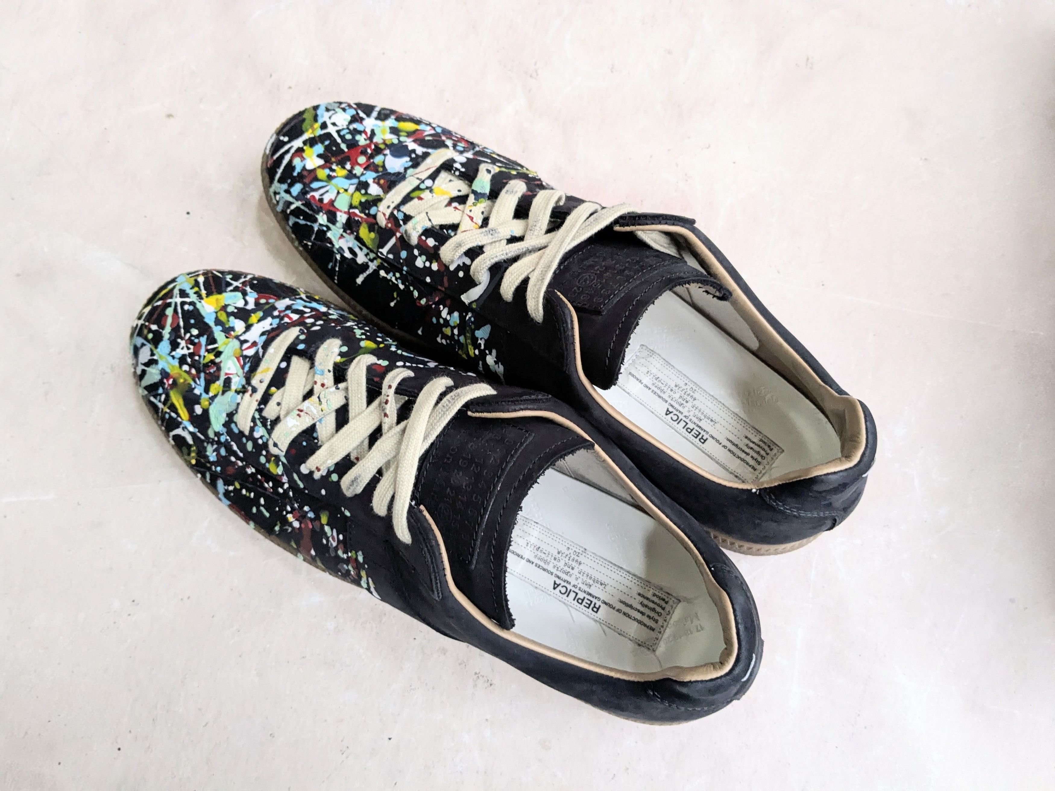 Maison Margiela Maison Margiela Replica GAT Black Paint Splatter 13 46 Size US 13 / EU 46 - 12 Thumbnail