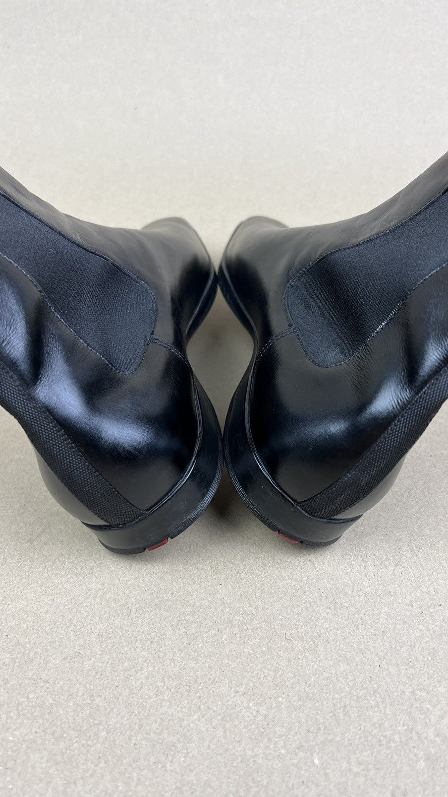 Prada PRADA Boots Chelsea Leather Shoes Red Tab Black Men's Size US 7 / EU 40 - 7 Thumbnail
