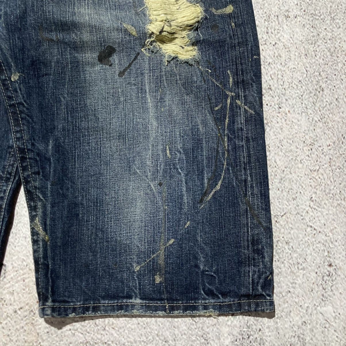 Japanese Brand 2000s Sorridere Distressed Ripped Denim Pants Y2k Grunge Size US 36 / EU 52 - 6 Thumbnail