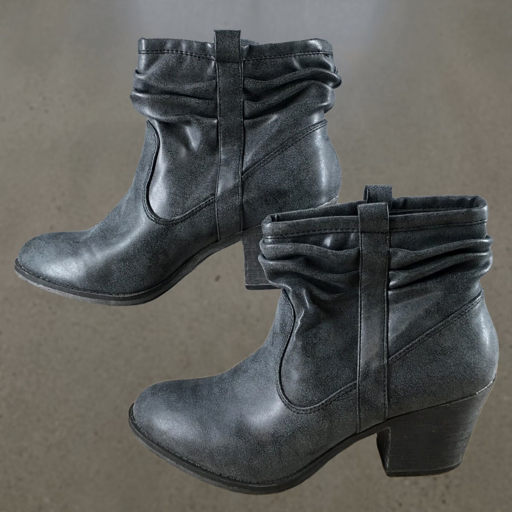 Vintage K9 By Rocket Dog Boots Womens 9.5 M Pull On Ankle Bootie Blue Faux Leather Heels Boots Size US 10 / IT 40 - 1 Thumbnail