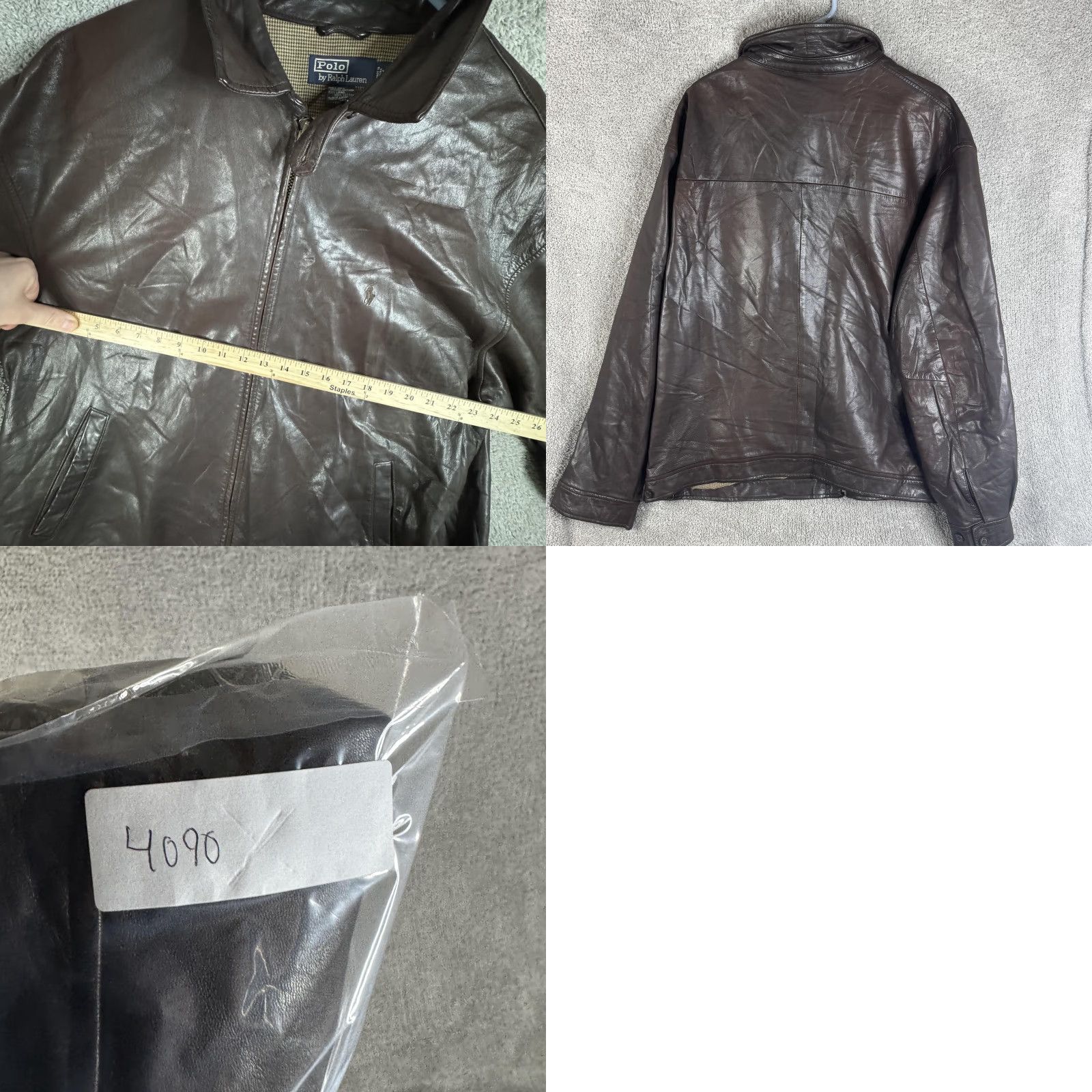 Polo Ralph Lauren Polo by Ralph Lauren Jacket Mens 2XL Brown Leather Bomber Full Zip Lined Casual Size US XXL / EU 58 / 5 - 9 Thumbnail