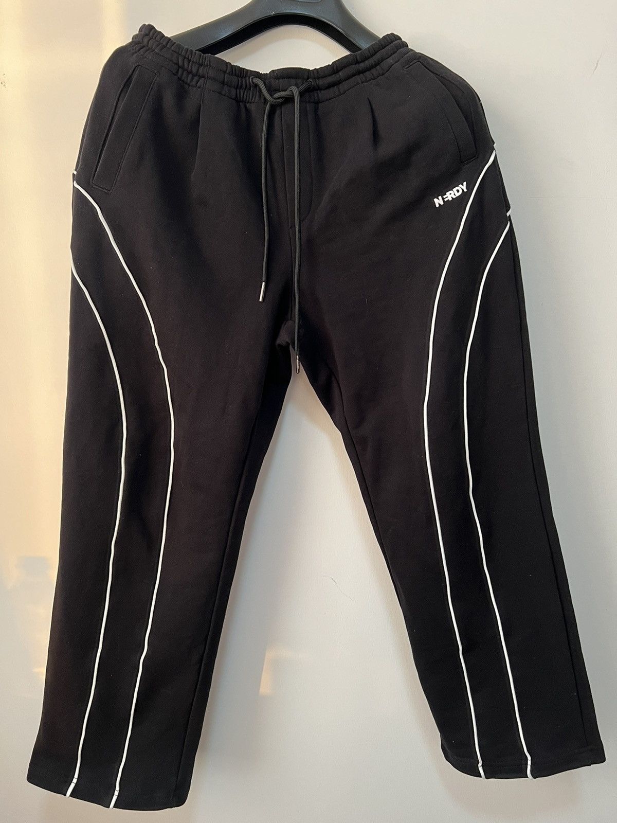 NERDY Piped Wide Track Pants in Black Size US 29 - 4 Thumbnail