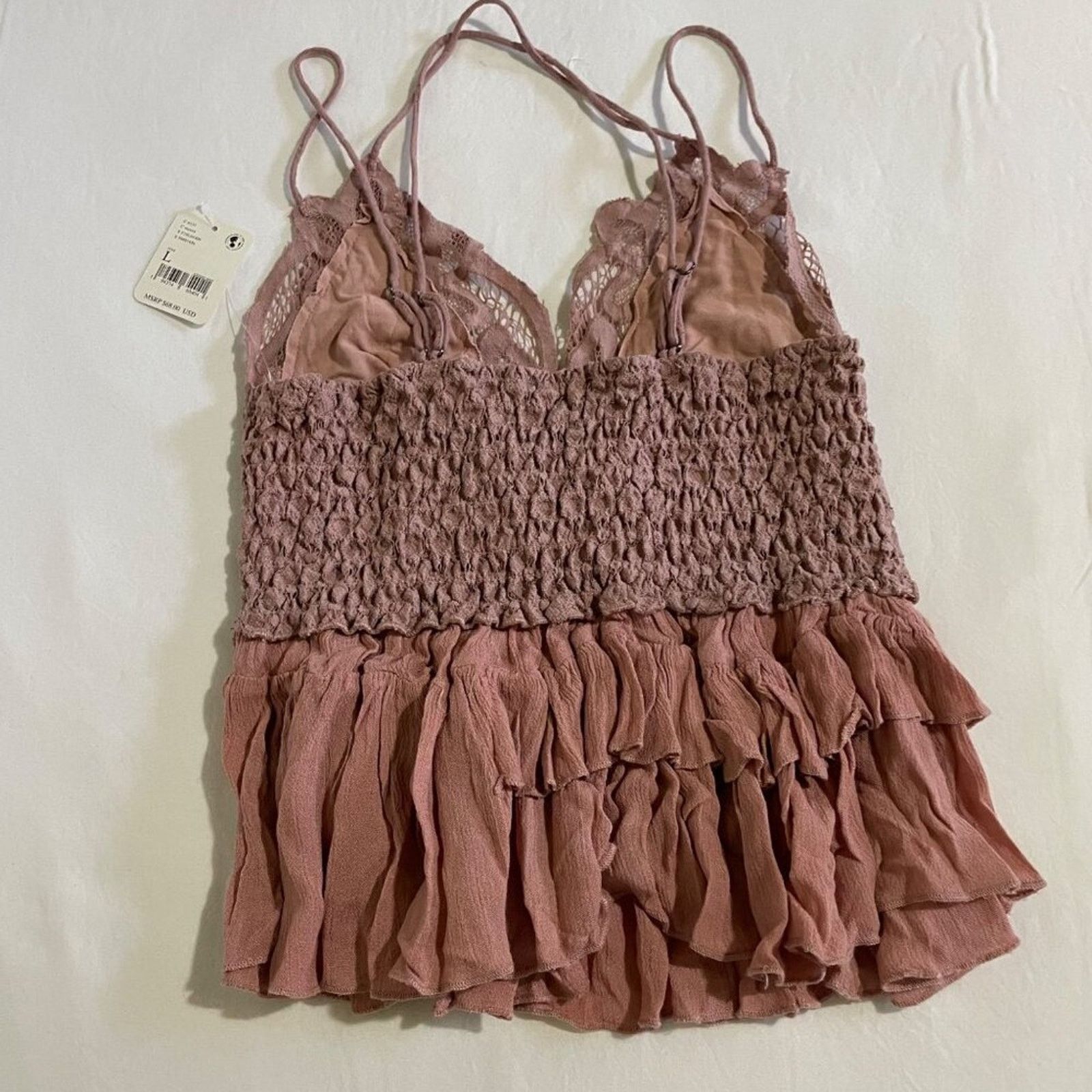 Free People Free People Adella Cami Dusty Mauve | Size Large | NWT Size L / US 10 / IT 46 - 7 Thumbnail