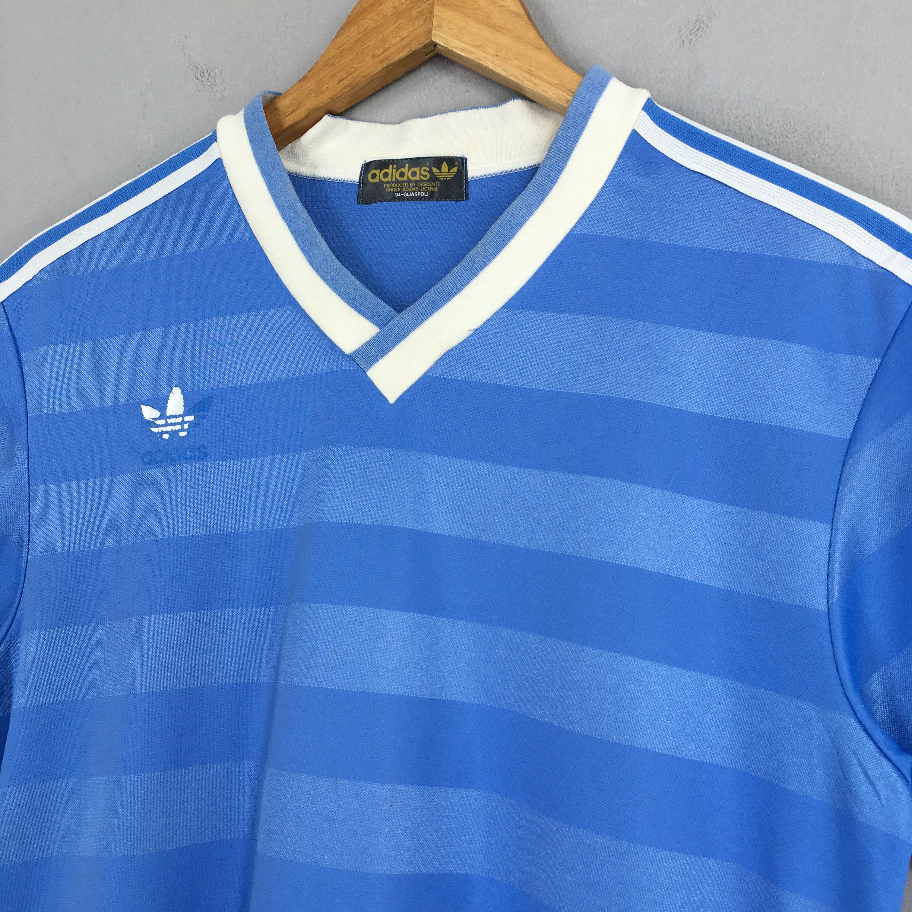Adidas Vintage 90's Adidas Trefoil Blue Jersey Small Size US S / EU 44-46 / 1 - 3 Thumbnail