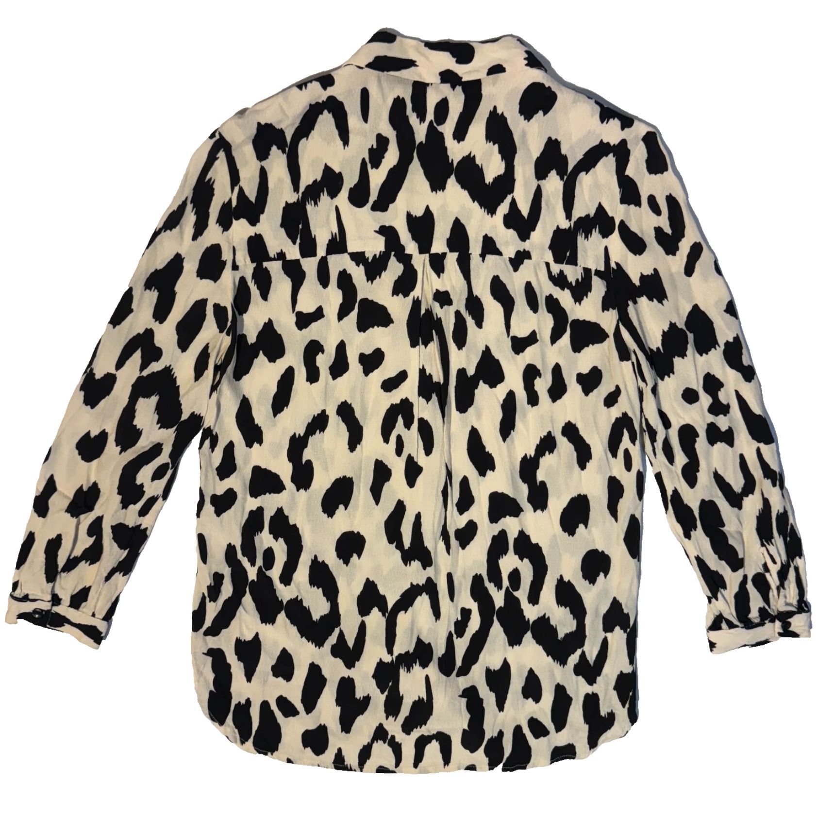 Polo Ralph Lauren Polo Ralph Lauren Blouse Shirt Women's Leopard Print Button Up Top Cream Ivory Knit Polyester Regular Long Sleeve Collared Size XS / US 0-2 / IT 36-38 - 7 Thumbnail