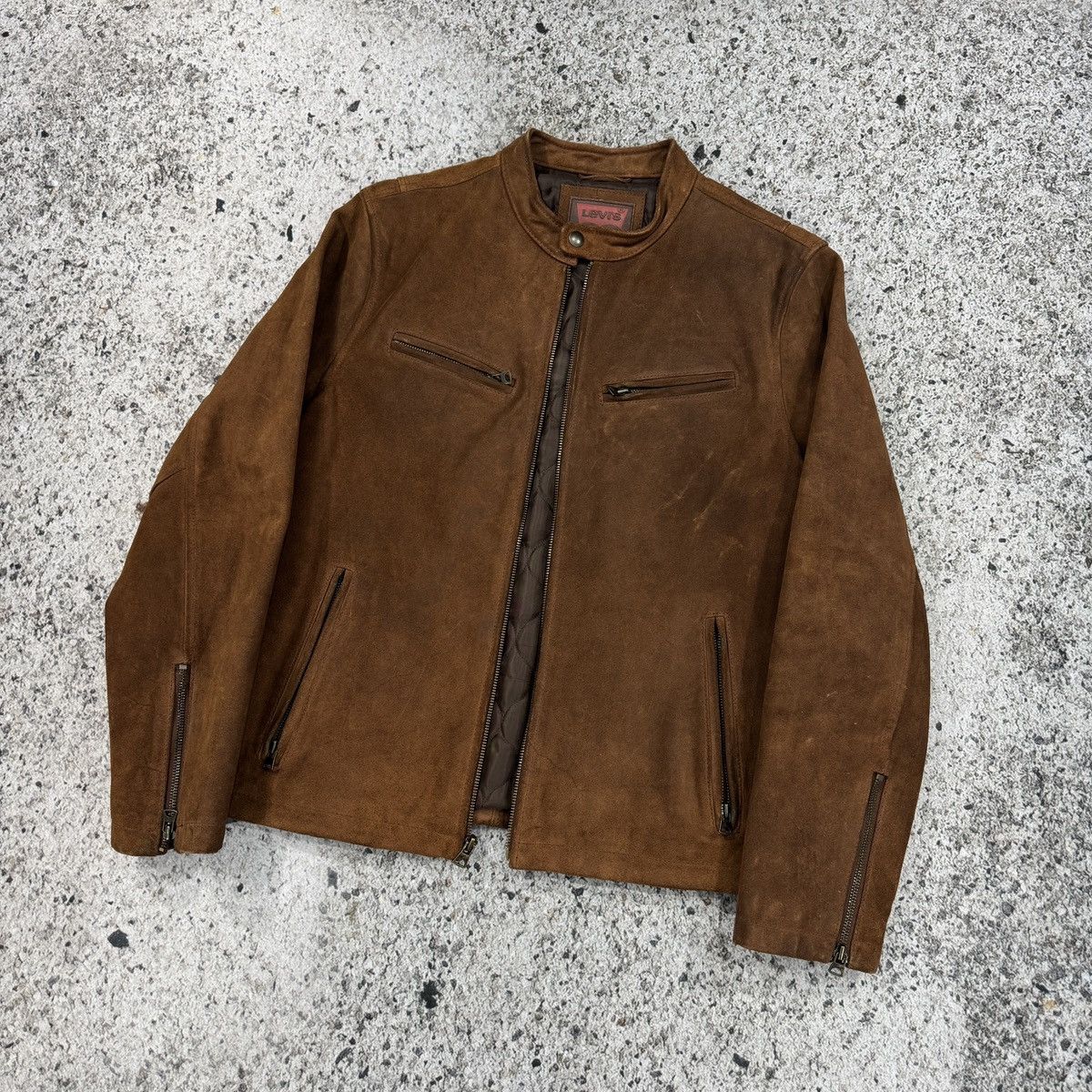 Levi's Vintage Levi's Cognac Brown Suede Cafe Racer Jacket Size US M / EU 48-50 / 2 - 8 Thumbnail