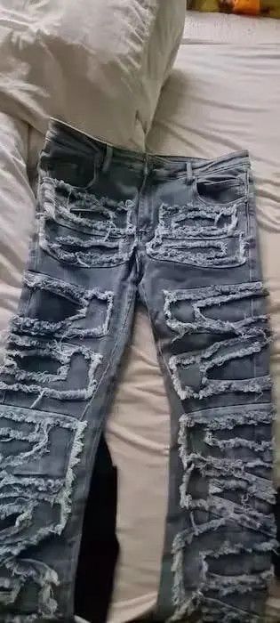 Japanese Brand Hip Hop Loose Denim Trousers Vibe Style Size US 32 / EU 48 - 5 Thumbnail