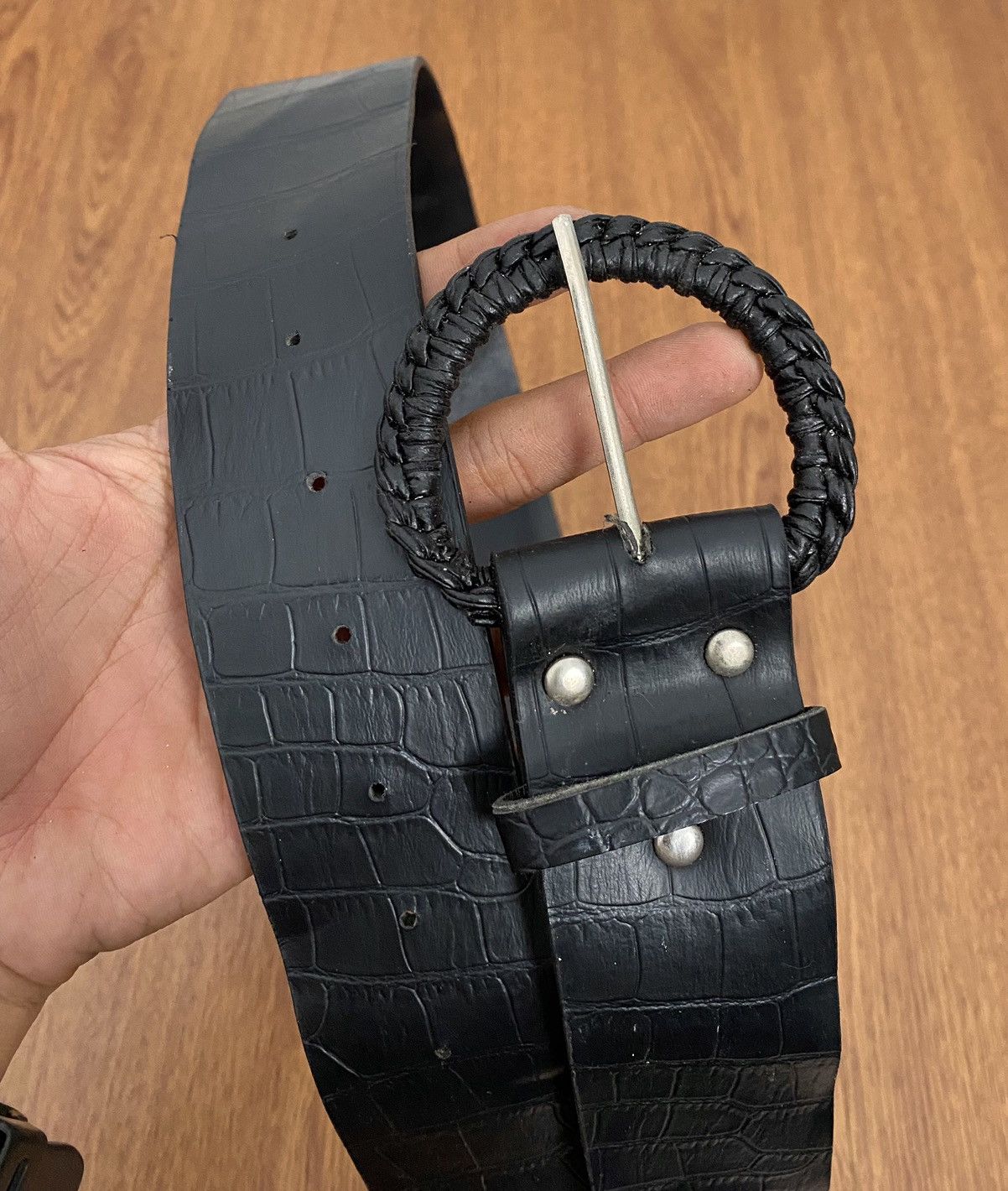 If Six Was Nine × Japanese Brand × Le Grande Bleu (L.G.B.) Snakeskin black leather belt Size ONE SIZE - 4 Thumbnail