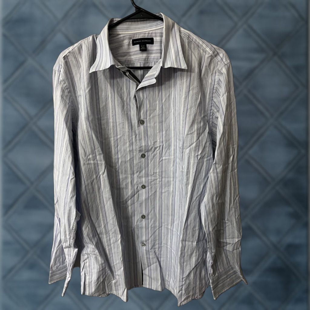 Banana Republic VINTAGE Banana Republic Non Iron Reg Fit Shirt Blue Striped L Men’s Slim Button-Up Casual Formal Business Size US L / EU 52-54 / 3 - 1 Thumbnail