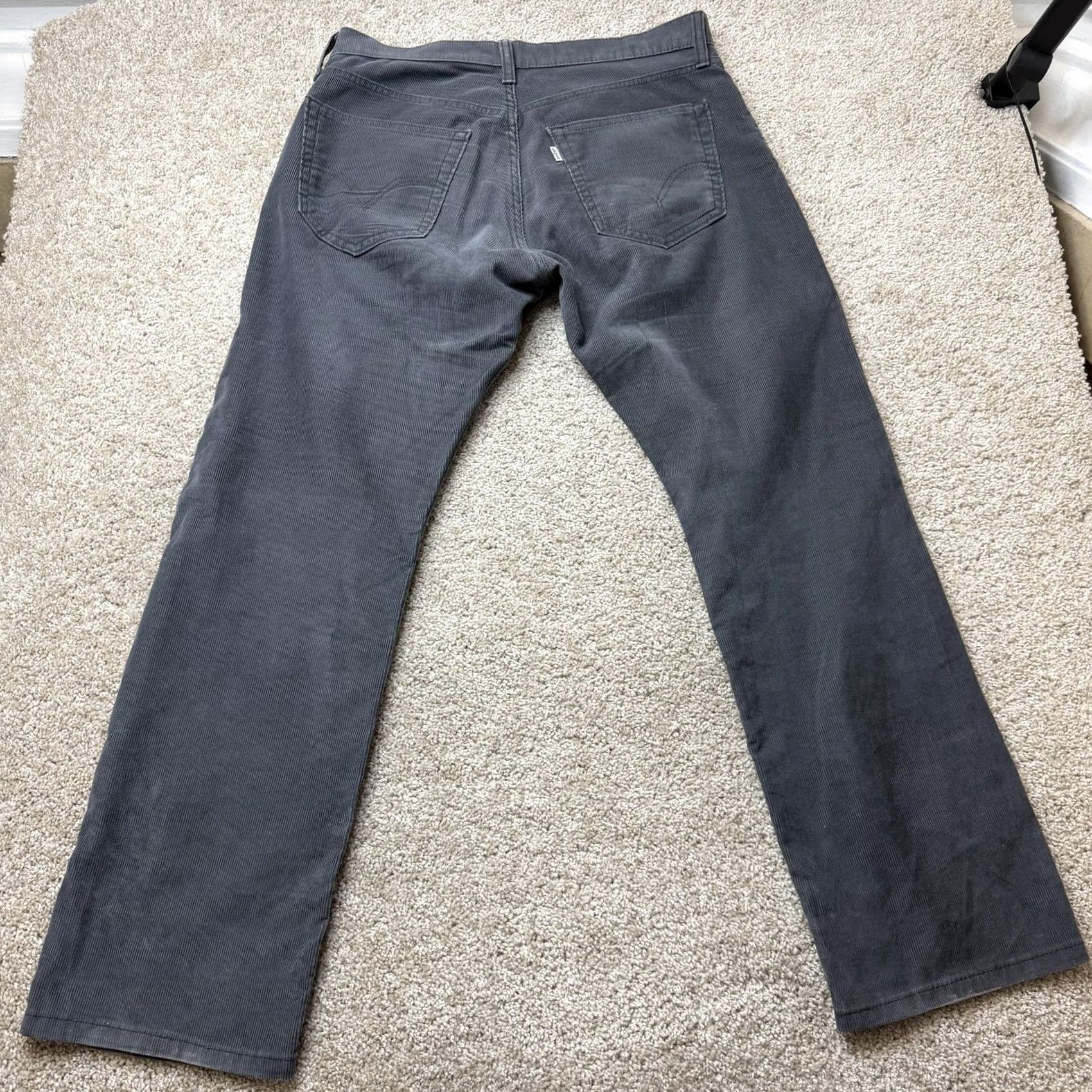 Levi's Levi's 514 Jeans Mens 33x30 Dark Wash Gray Corduroy Slim Straight Stretch Casual Jeans Size US 33 - 7 Thumbnail