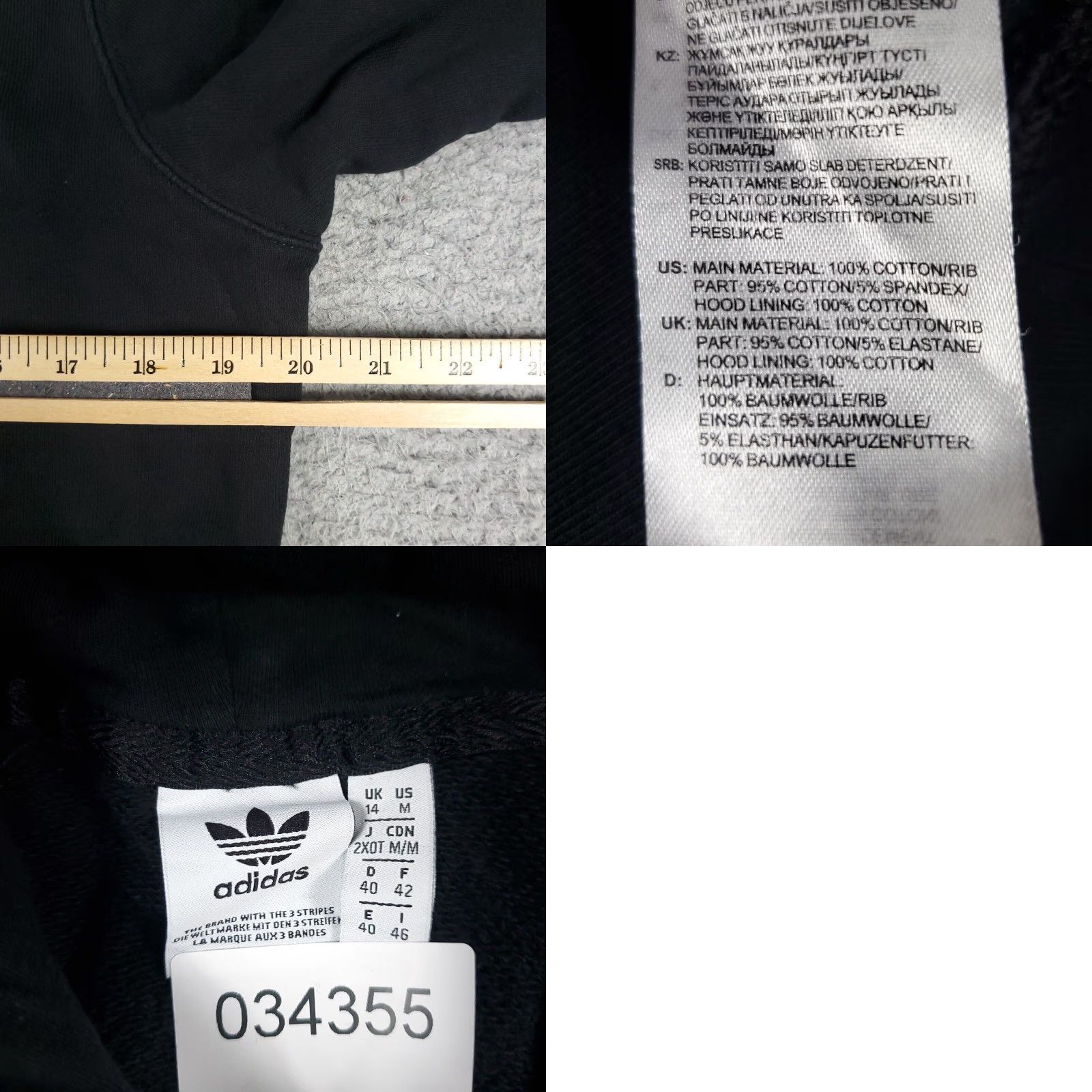 Adidas VINTAGE adidas Hoodie Women's Medium Black Casual Pullover Sweatshirt 90s Logo Size M / US 6-8 / IT 42-44 - 8 Thumbnail