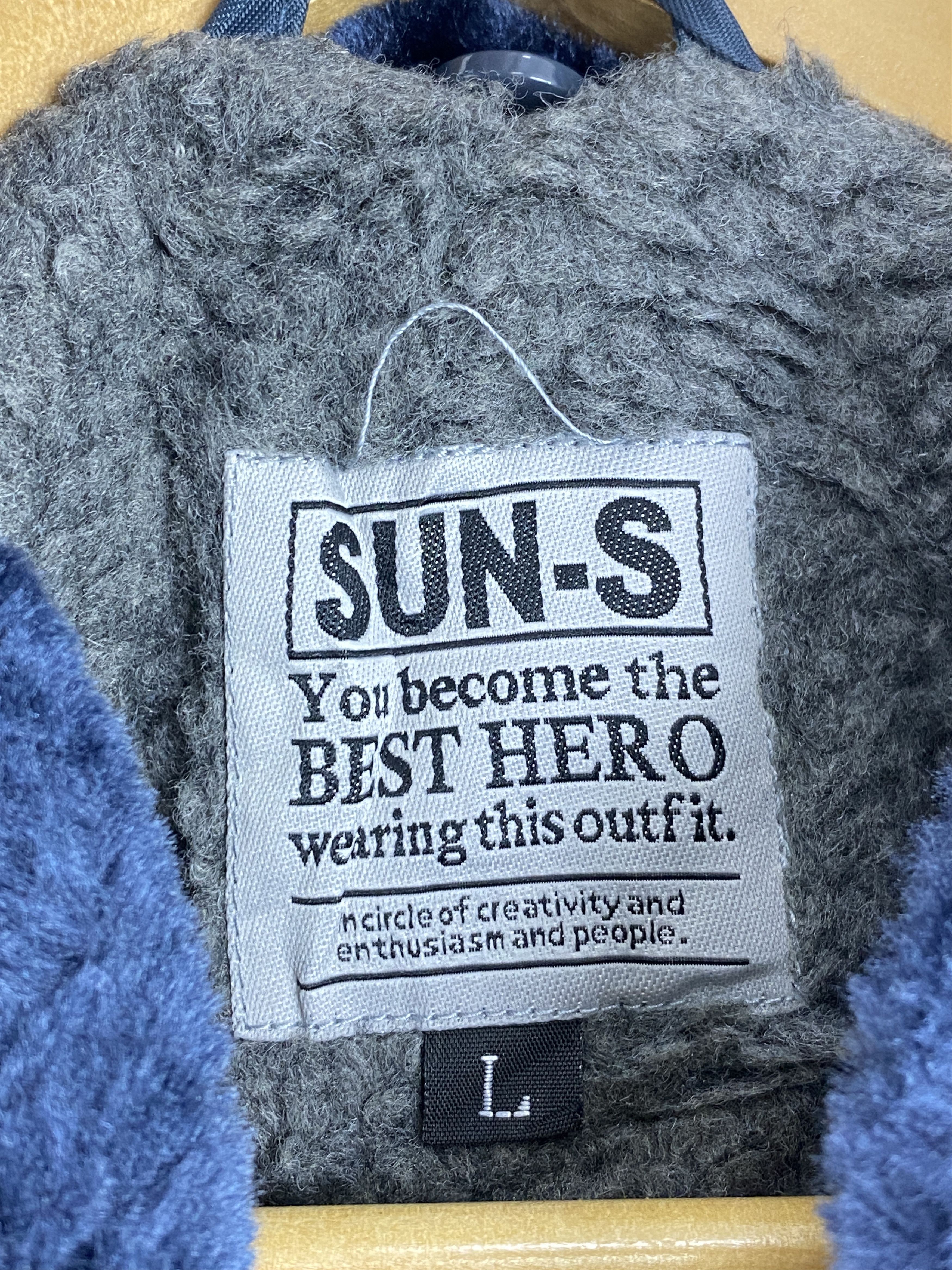 Japanese Brand Vintage 90s Sun Faded Sherpa Bomber Jacket J1834 Size US L / EU 52-54 / 3 - 5 Thumbnail