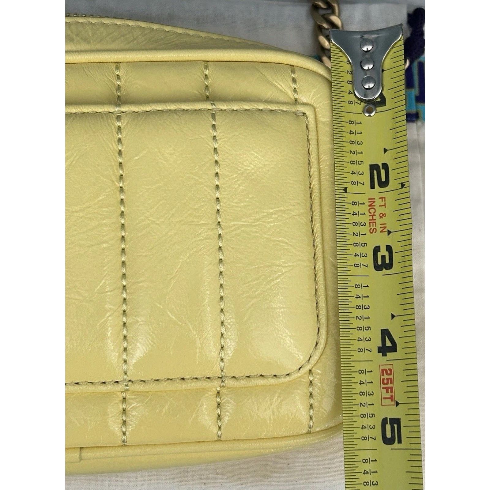 Tory Burch NWT Tory Burch Kira Patent Camera Bag Lemon Yellow 142808 Size ONE SIZE - 9 Thumbnail