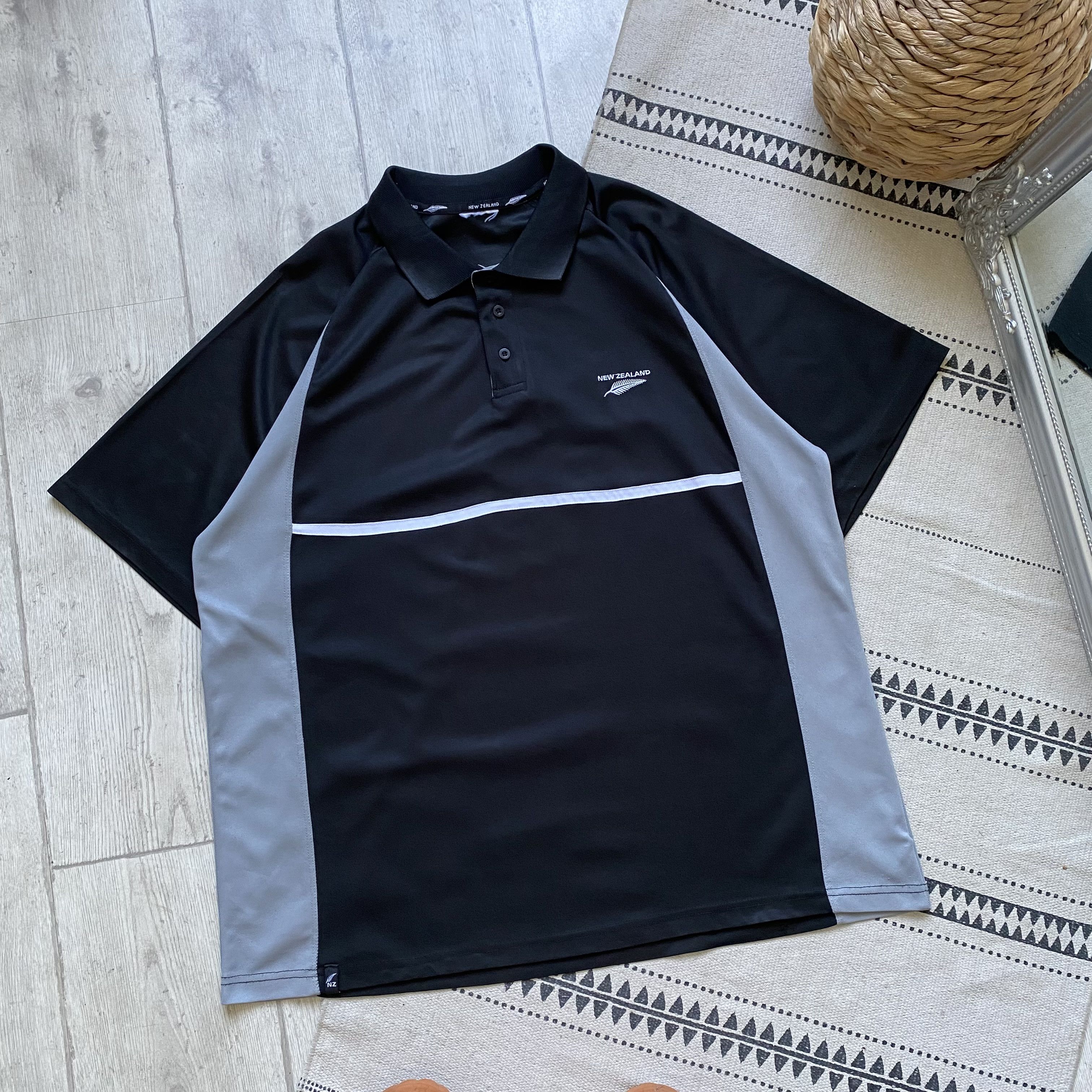 All Blacks 🏈 Vintage ALL Black New Zealand polos jersey rugby team Size US XL / EU 56 / 4 - 7 Thumbnail