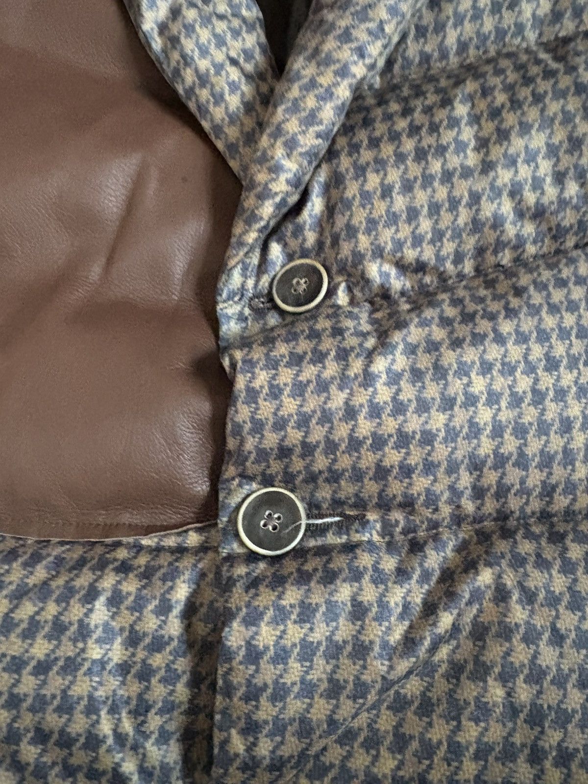 Kapital kapital leather elbow patch Houndstooth printed jacket Size US L / EU 52-54 / 3 - 8 Thumbnail