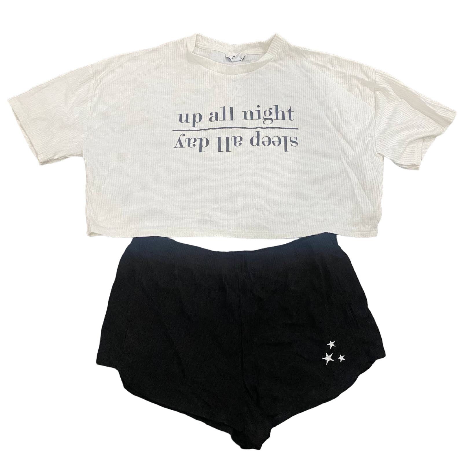 Topshop Topshop Up All Night Thermal Short Pajamas in Cream, Size 12 Size ONE SIZE - 2 Thumbnail