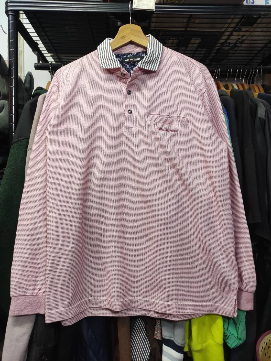 Mr. Junko Mr. Junko Koshino Pink Stripes L/S Polo Shirt Size US L / EU 52-54 / 3 - 2 Thumbnail