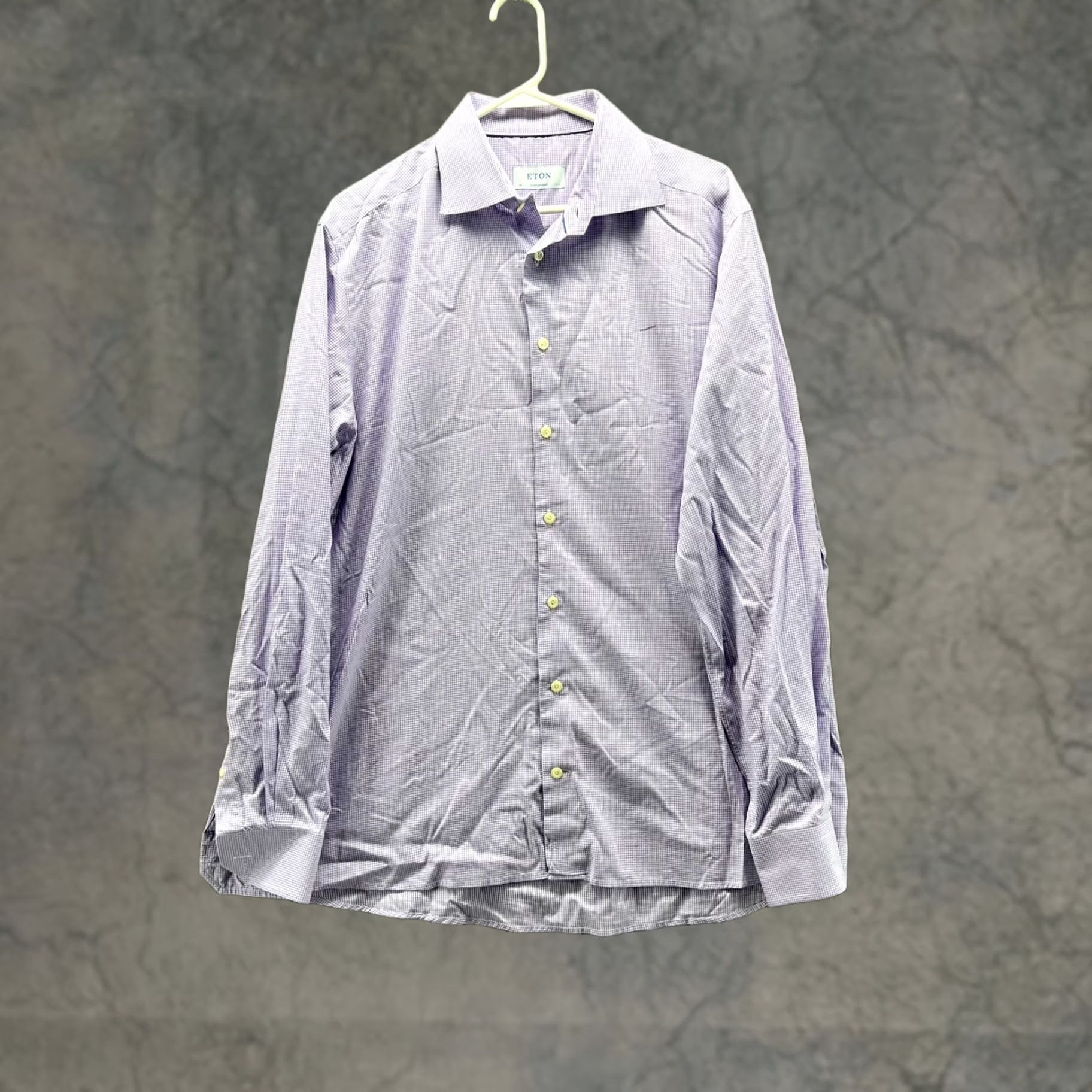 Eton VINTAGE Eton Shirt Men 17.5/44 Purple Check Button-Down Casual Preppy Classic Shirt Mens Size US XXL / EU 58 / 5 - 1 Thumbnail