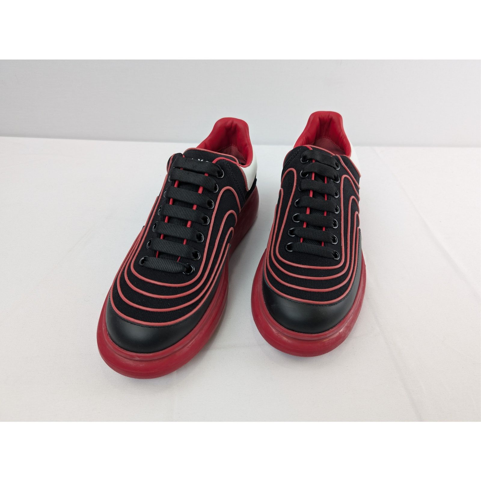 Alexander McQueen o1rshd1 Waves Knit Sneakers in Black/Red/White 43 Size US 10 / EU 43 - 8 Thumbnail