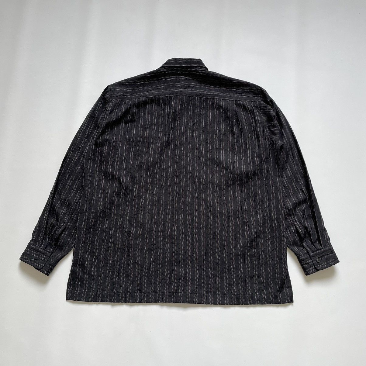 Issey Miyake Black Creased Nylon Multi Stitch Shirt Size US XL / EU 56 / 4 - 14 Thumbnail