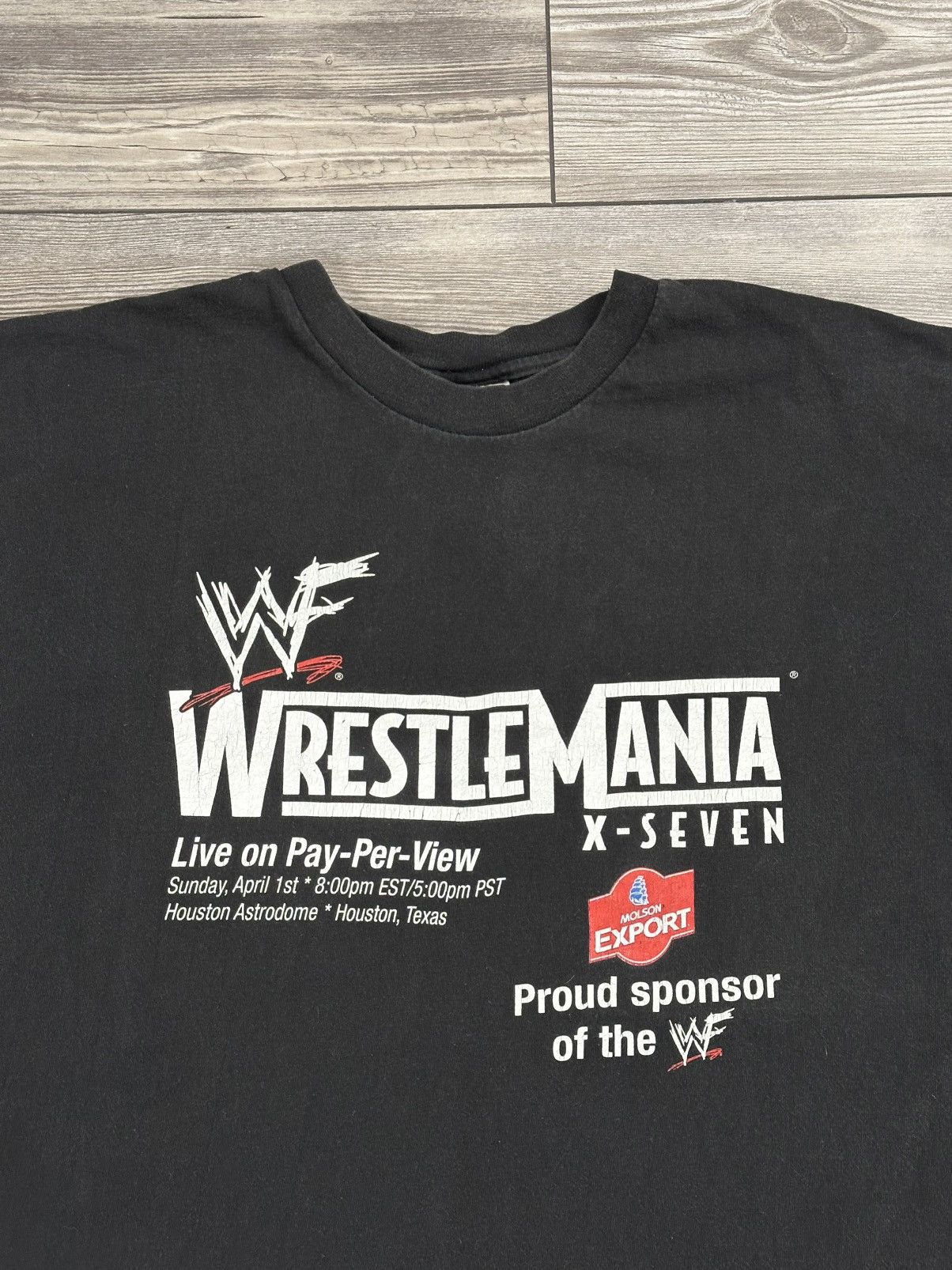 Hanes Vintage WWF Wrestle Mania X Seven Promo T Shirt Size US XL / EU 56 / 4 - 2 Thumbnail