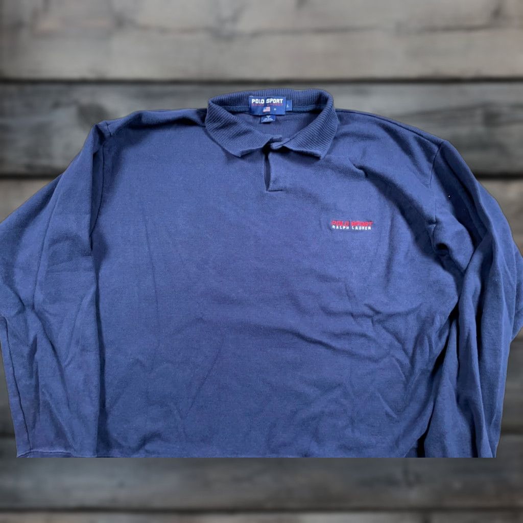 Vintage VINTAGE Polo Sport Sweatshirt Adult Large Dark Blue Embroidered USA 90s Mens Size US L / EU 52-54 / 3 - 1 Thumbnail