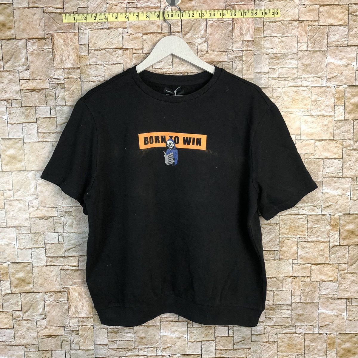 Japanese Brand BORN TO WIN Black T-Shirt #A278 Size US M / EU 48-50 / 2 - 1 Thumbnail