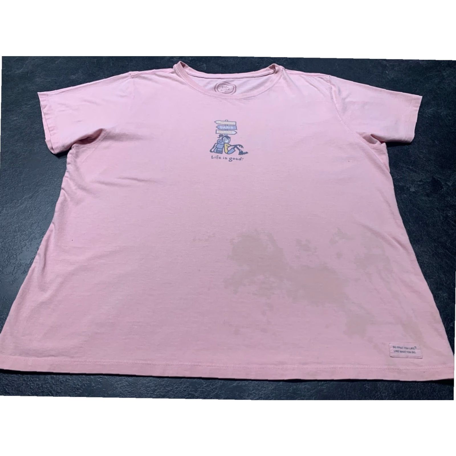 Life is Good Life Is Good Short Sleeve T-Shirt XL Pink Peace Theme Women Size XL / US 12-14 / IT 48-50 - 2 Thumbnail