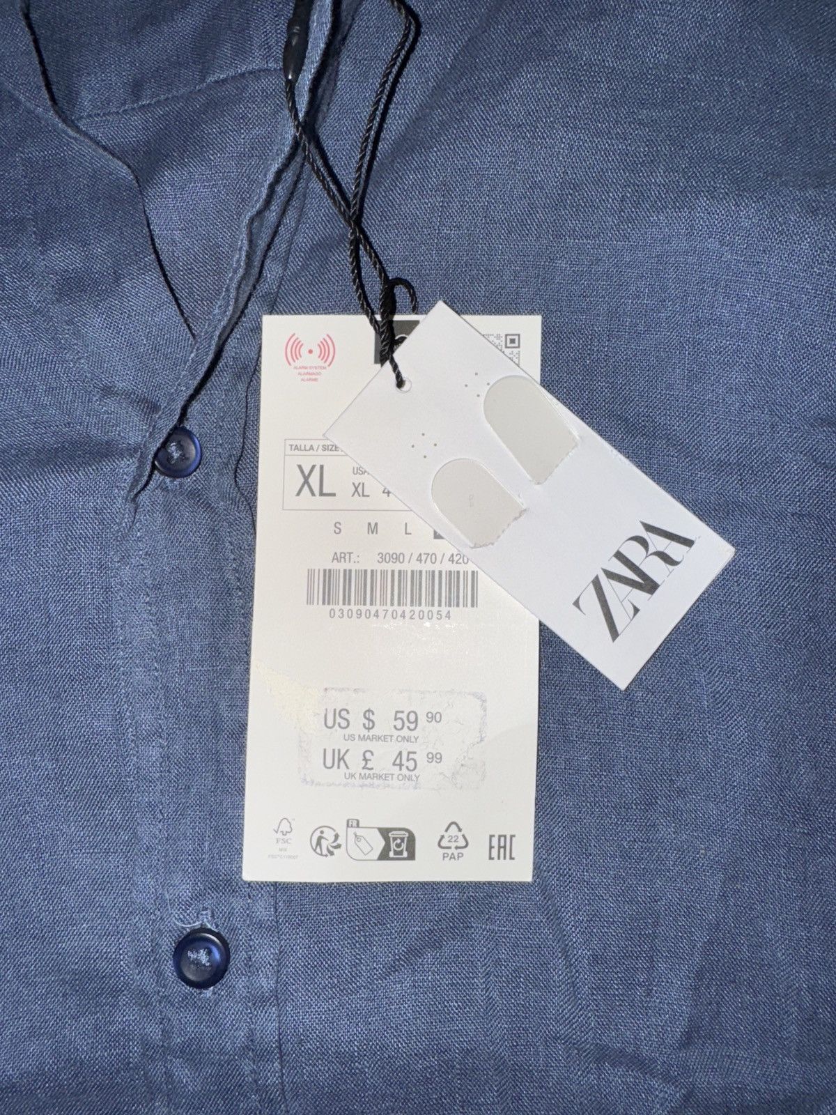 Zara Zara Linen Button Up Size US XL / EU 56 / 4 - 2 Thumbnail
