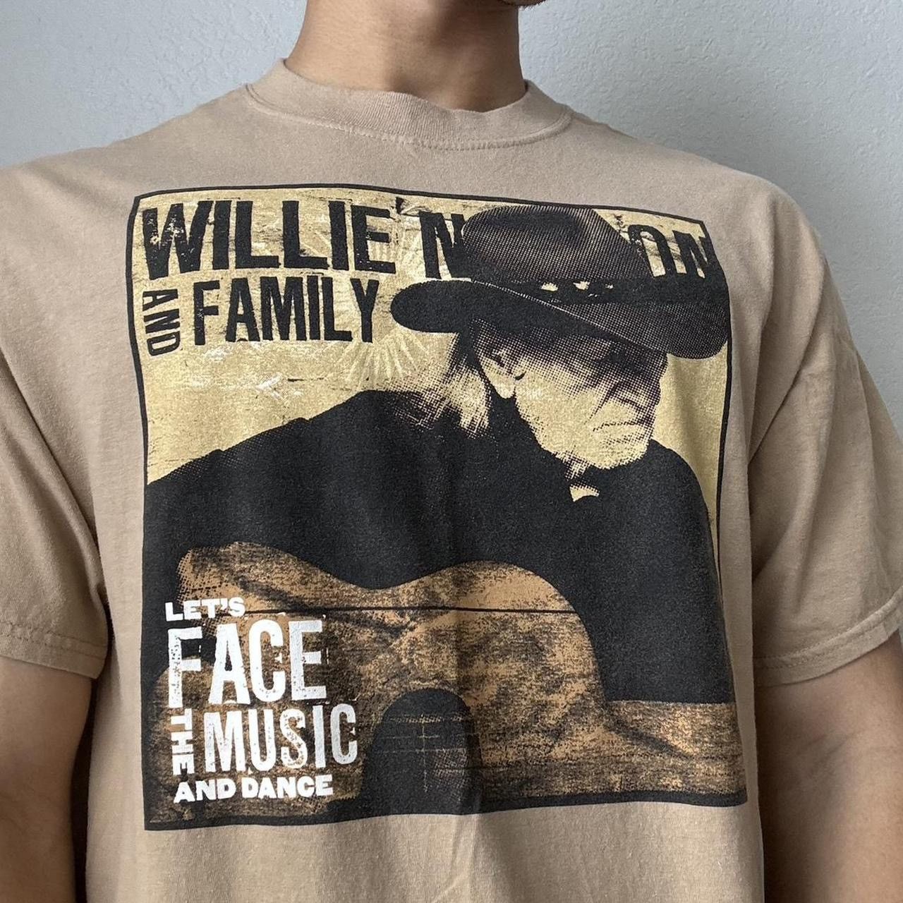 Band Tees × Vintage Vintage Willie Nelson 1990s Band Graphics Cream Tee Shirt Size US L / EU 52-54 / 3 - 4 Thumbnail