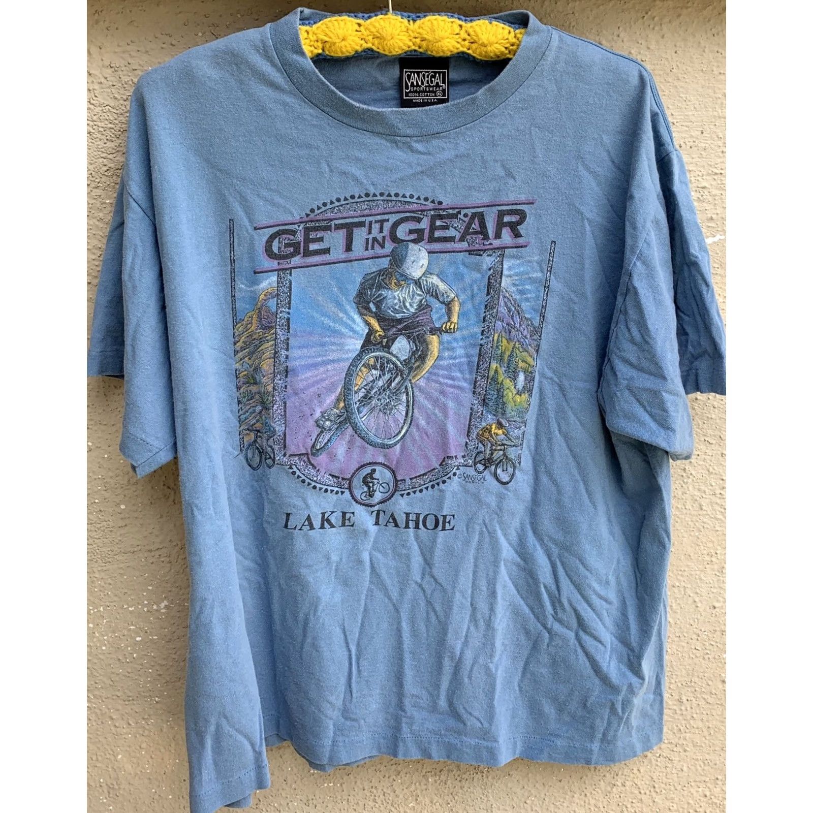 Vintage VINTAGE San Segal Sportswear Lake Tahoe T-Shirt Mountain Bike Tee XL Blue Men Size US XL / EU 56 / 4 - 5 Thumbnail