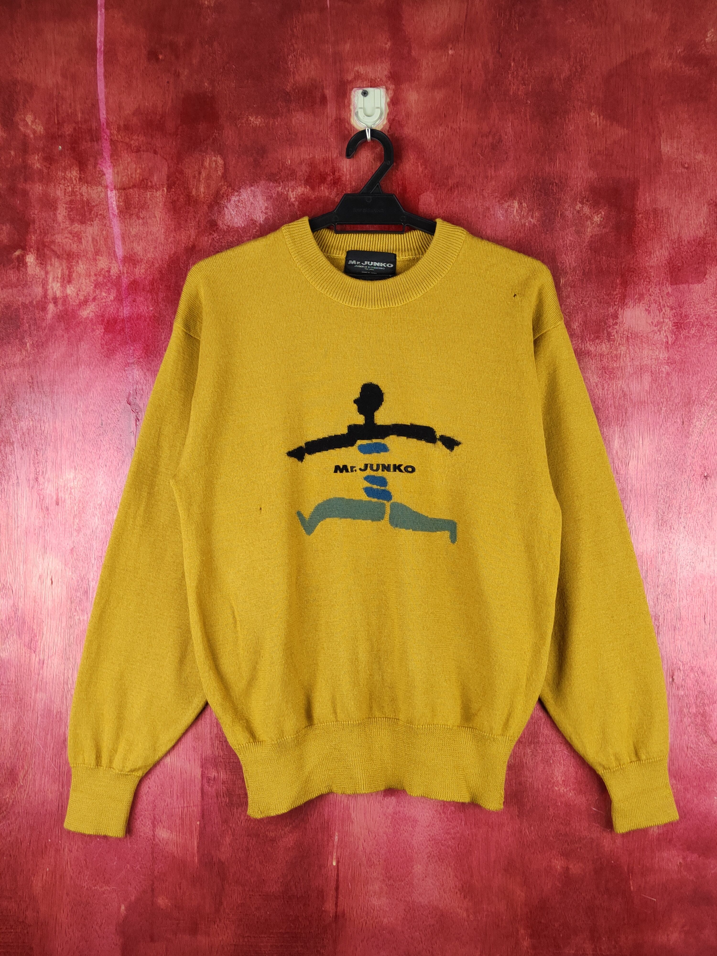 image of Coloured Cable Knit Sweater x Mr Junko Mr.junko Koshino Mustard Knitwear Sweatshirt S1522 in Mustar
