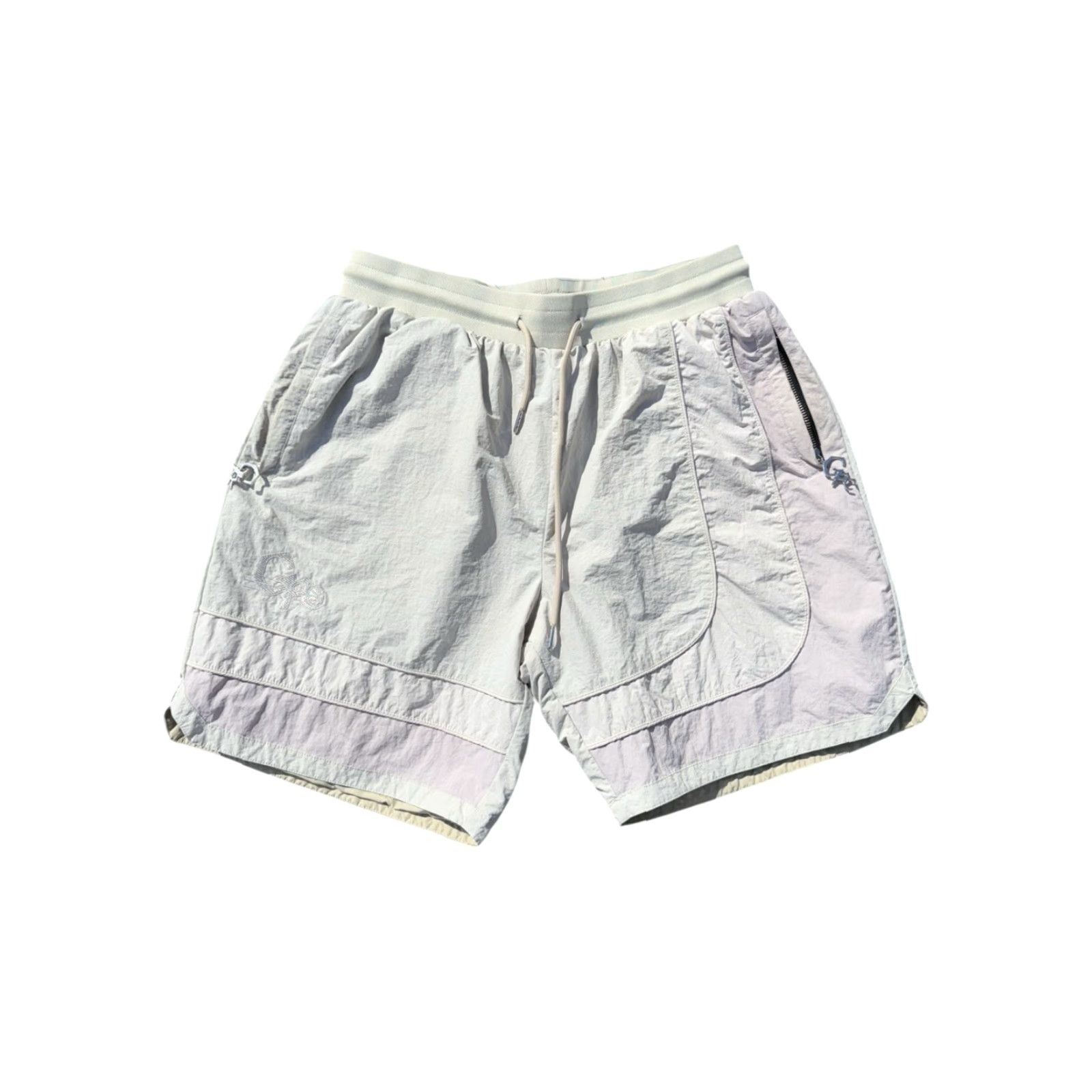 Vintage GPC Bermuda Shorts Zipper Beige Neutral Sand Tan L Men Size Regular RARE Global Peace Club Peace Accents Zippered Shorts Size US 33 - 2 Thumbnail