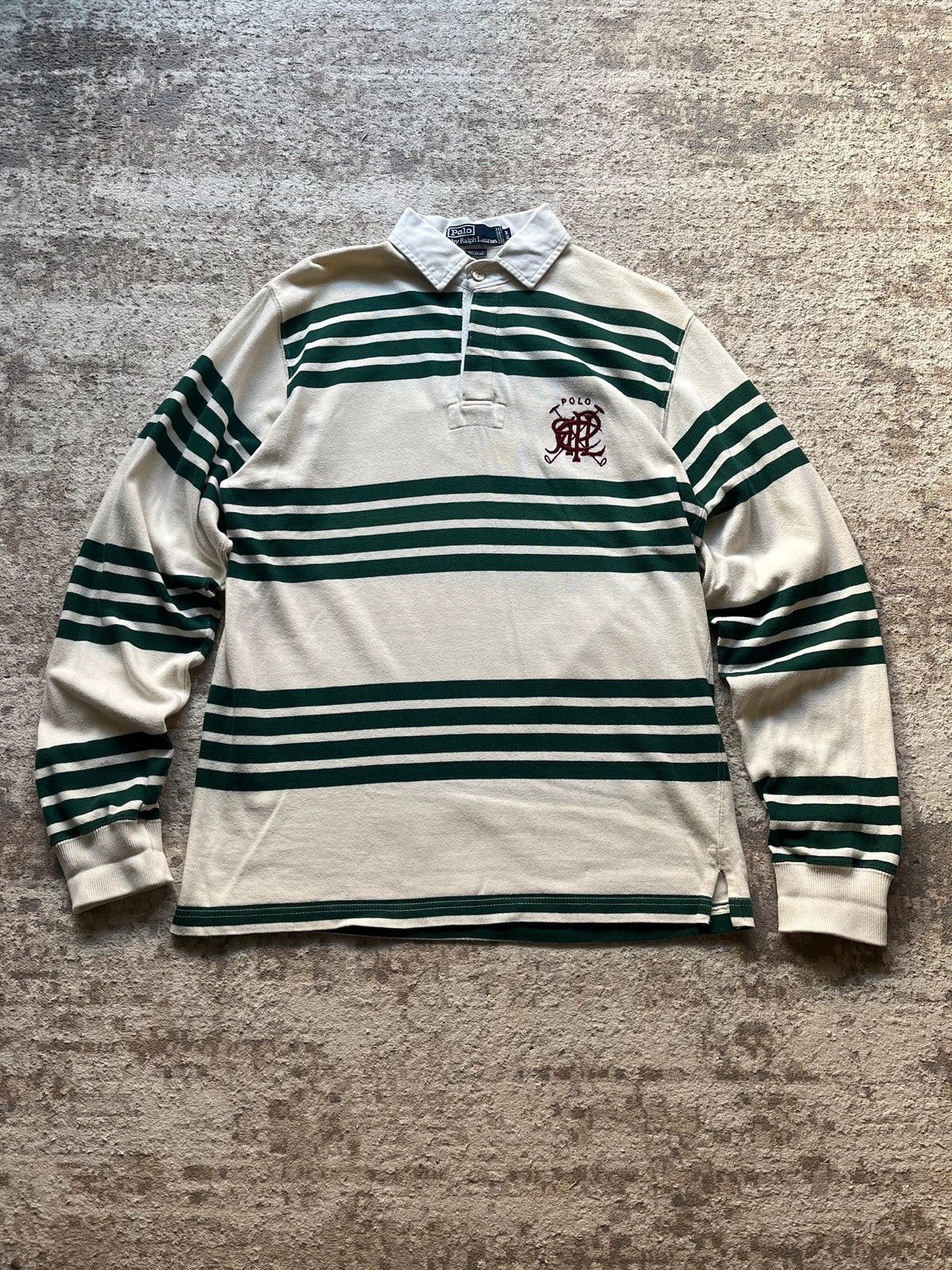 Polo Ralph Lauren Polo Ralph Lauren Scribble Rugby Stripped 1990s Size US M / EU 48-50 / 2 - 1 Thumbnail