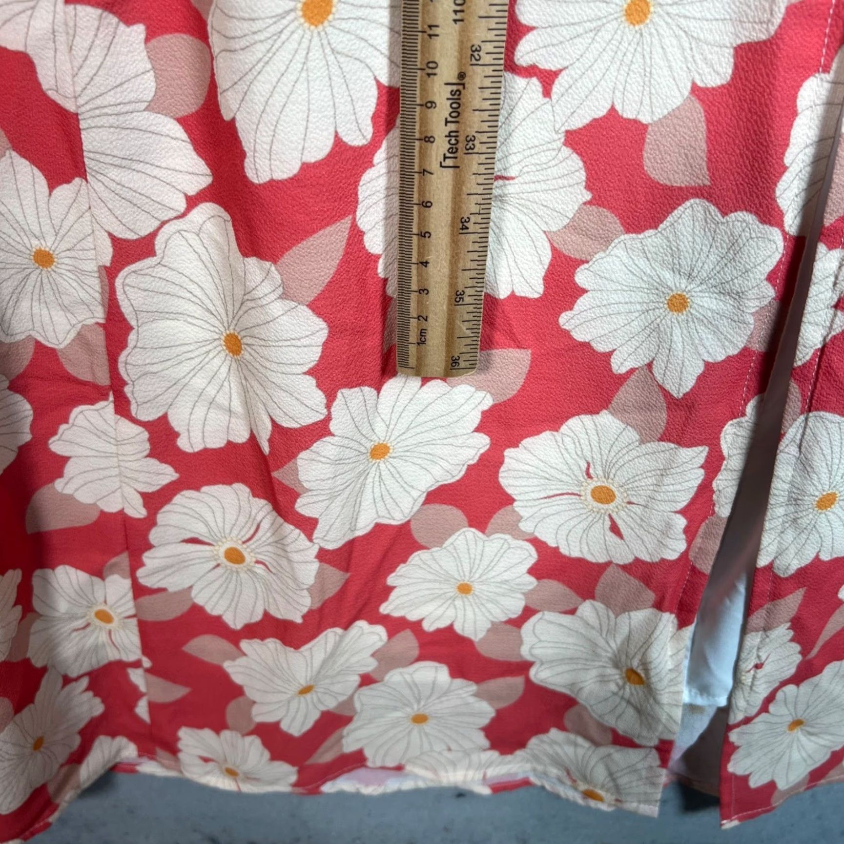 Vintage Commense Dress Womens Size S Red Floral Maxi Cap-Sleeve Round Neck Polyester Party/Cocktail Casual Size S / US 4 / IT 40 - 6 Thumbnail