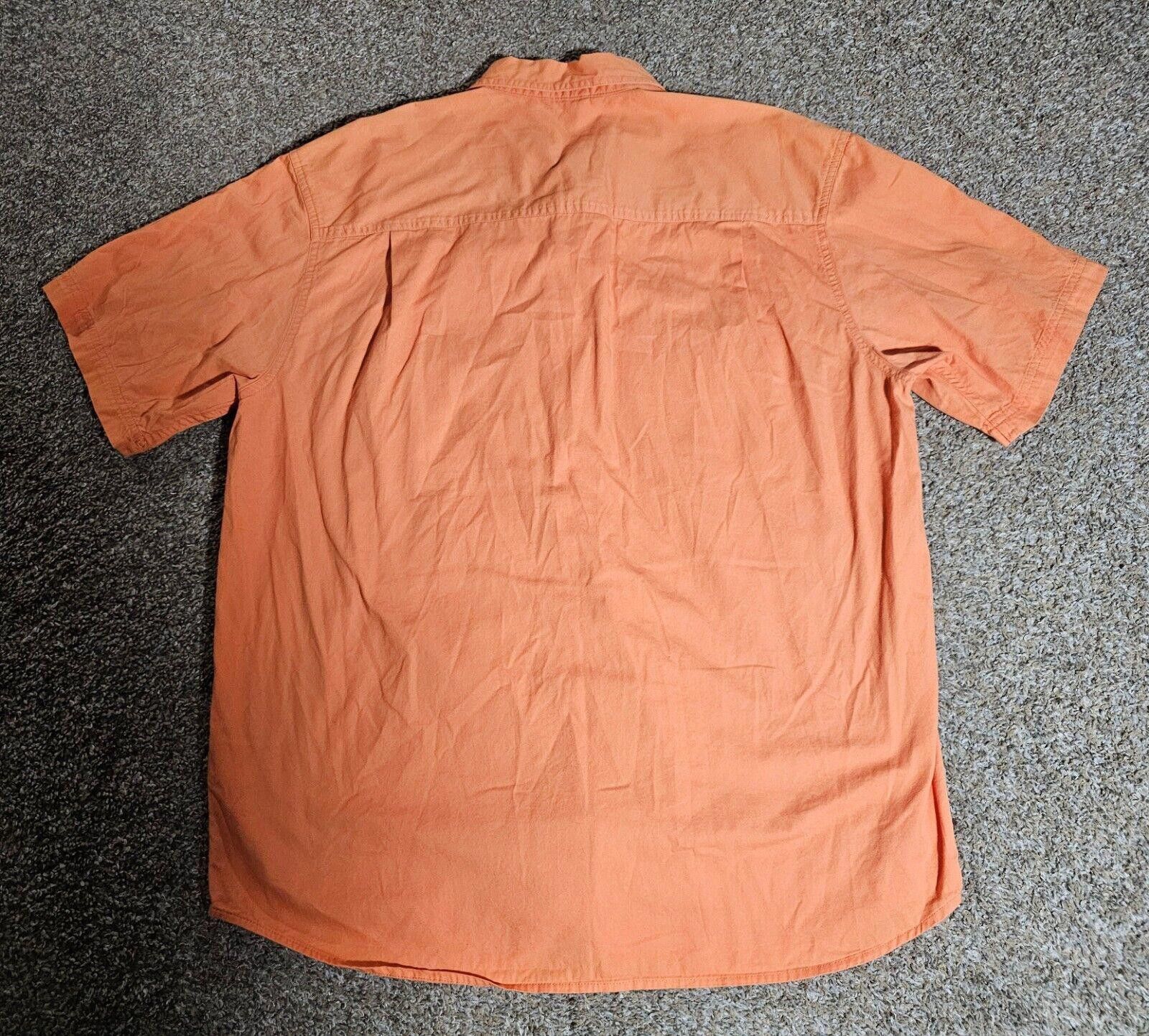 Faded Glory Faded Glory Authentic Men L Orange Button Short Sleeve shirt Size US L / EU 52-54 / 3 - 7 Thumbnail