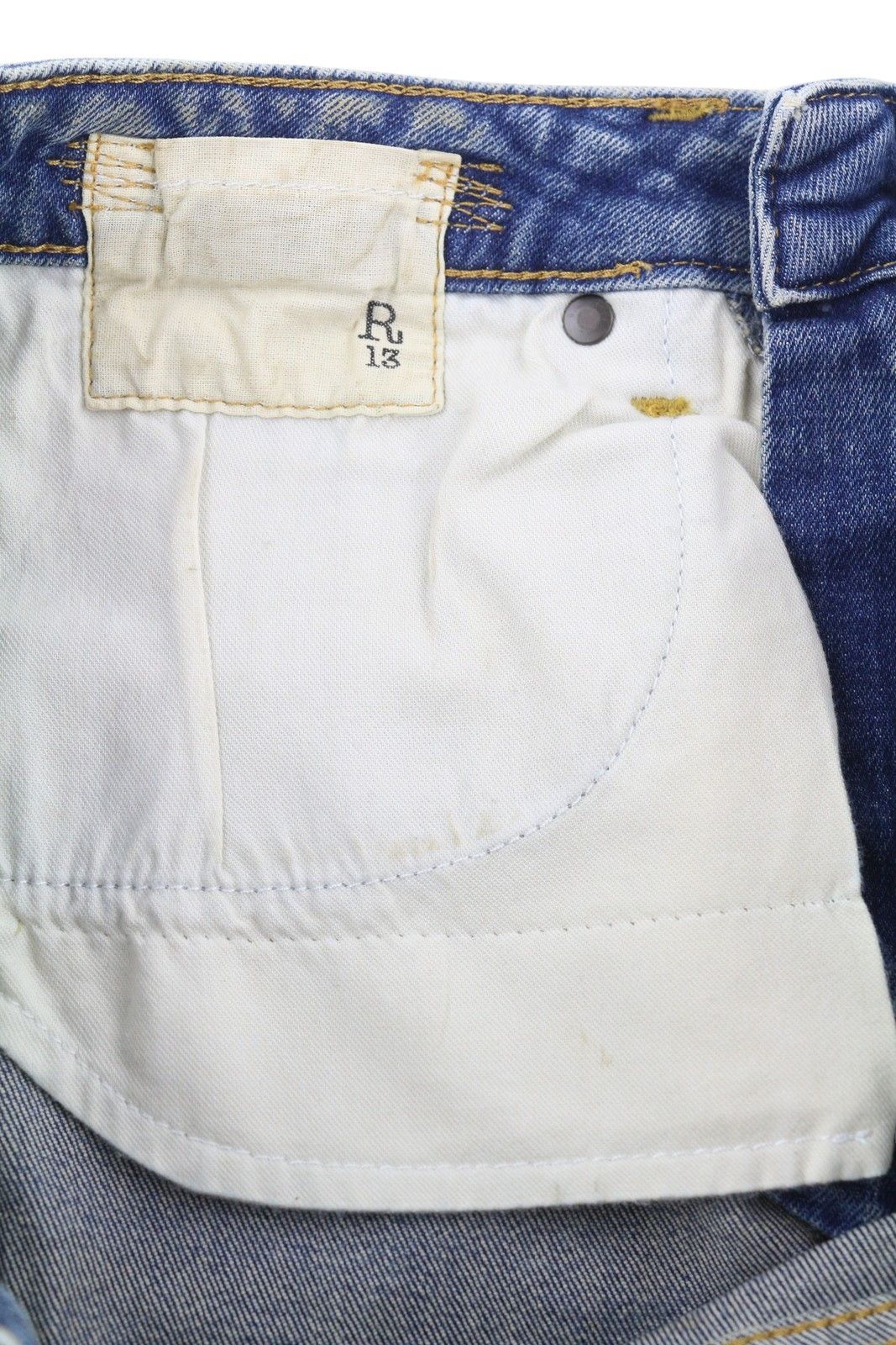 R13 KICK FIT 26 Kelly Stretch Washed Faded Ankle Cropped 86324 Size 26" / US 2 / IT 38 - 11 Thumbnail