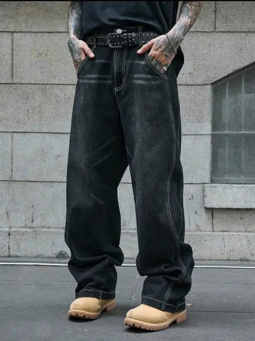 Japanese Brand Fujiwara x oue Loose Fit Wide Leg Casual Denim Pants Size US 37 - 1 Thumbnail