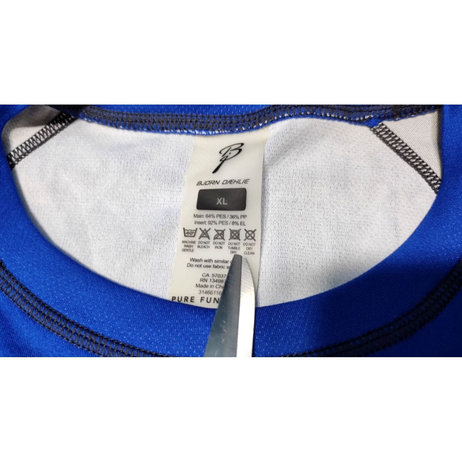Layer 8 Bjorn Daehlie Womens Base Layer T-Shirt XL Blue Short Sleeve Pullover Breathable Lightweight Quick Dry Running Sport Stretch Shirt Regular Size Size XL / US 12-14 / IT 48-50 - 8 Thumbnail