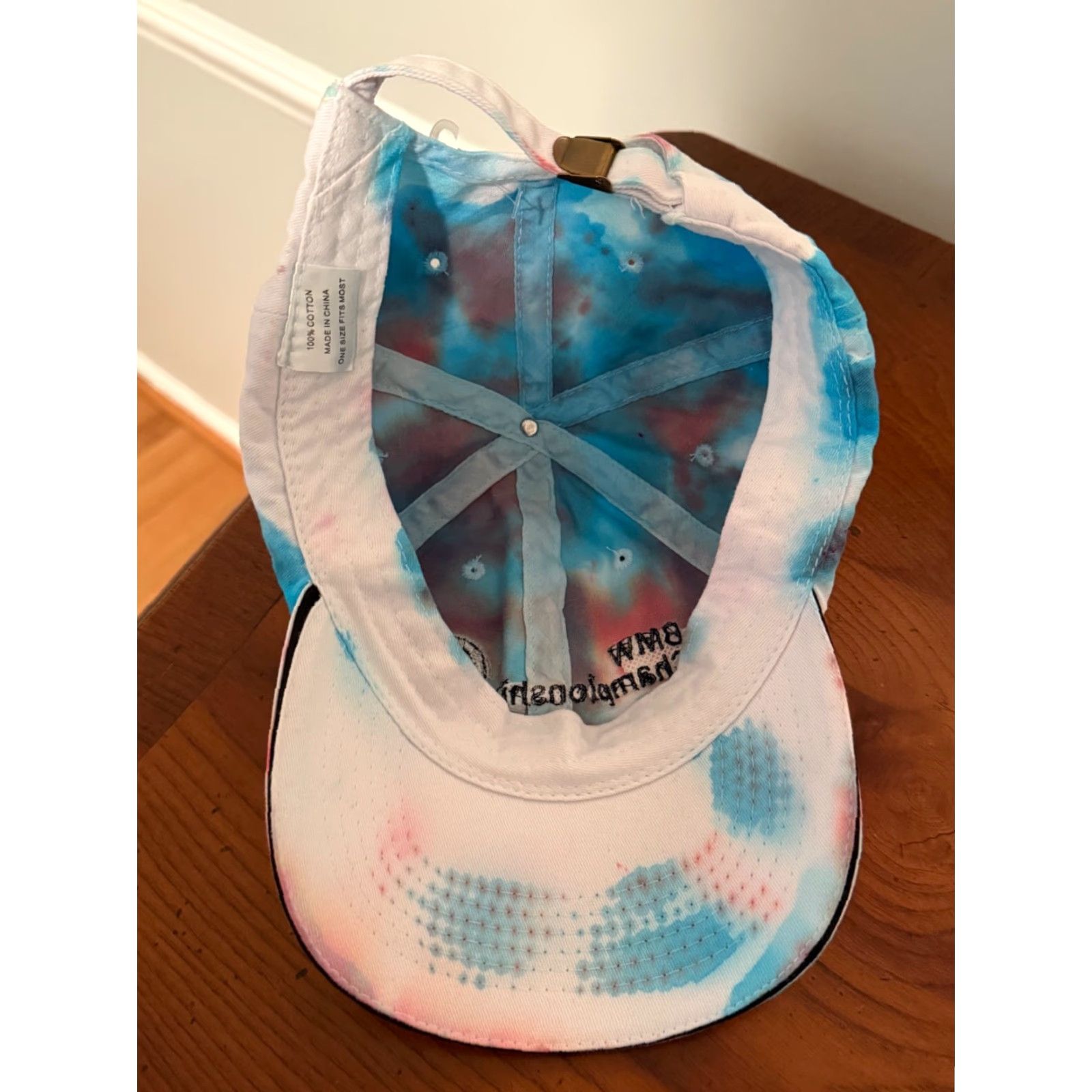 BMW BMW Championship Hat Cap Baseball Cap Strap Back One Size Fits All Cotton Tie Dye White Men Adjustable Sports Outdoors Fashion 90s Size ONE SIZE - 4 Thumbnail
