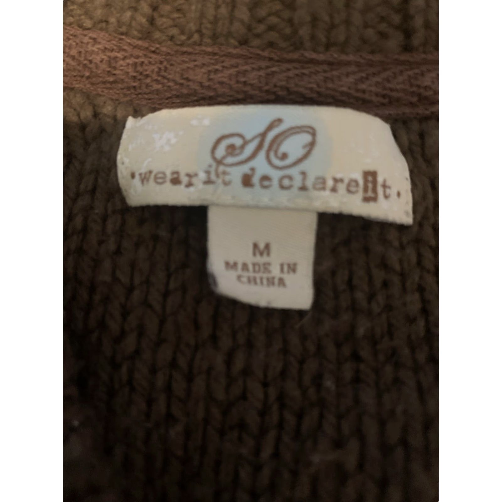 Vintage SO Jrs. Medium Y2K Sweater Pullover Brown V-Neck Button Knit Slim 90s Hipster Grunge 1026 Size M / US 6-8 / IT 42-44 - 3 Thumbnail