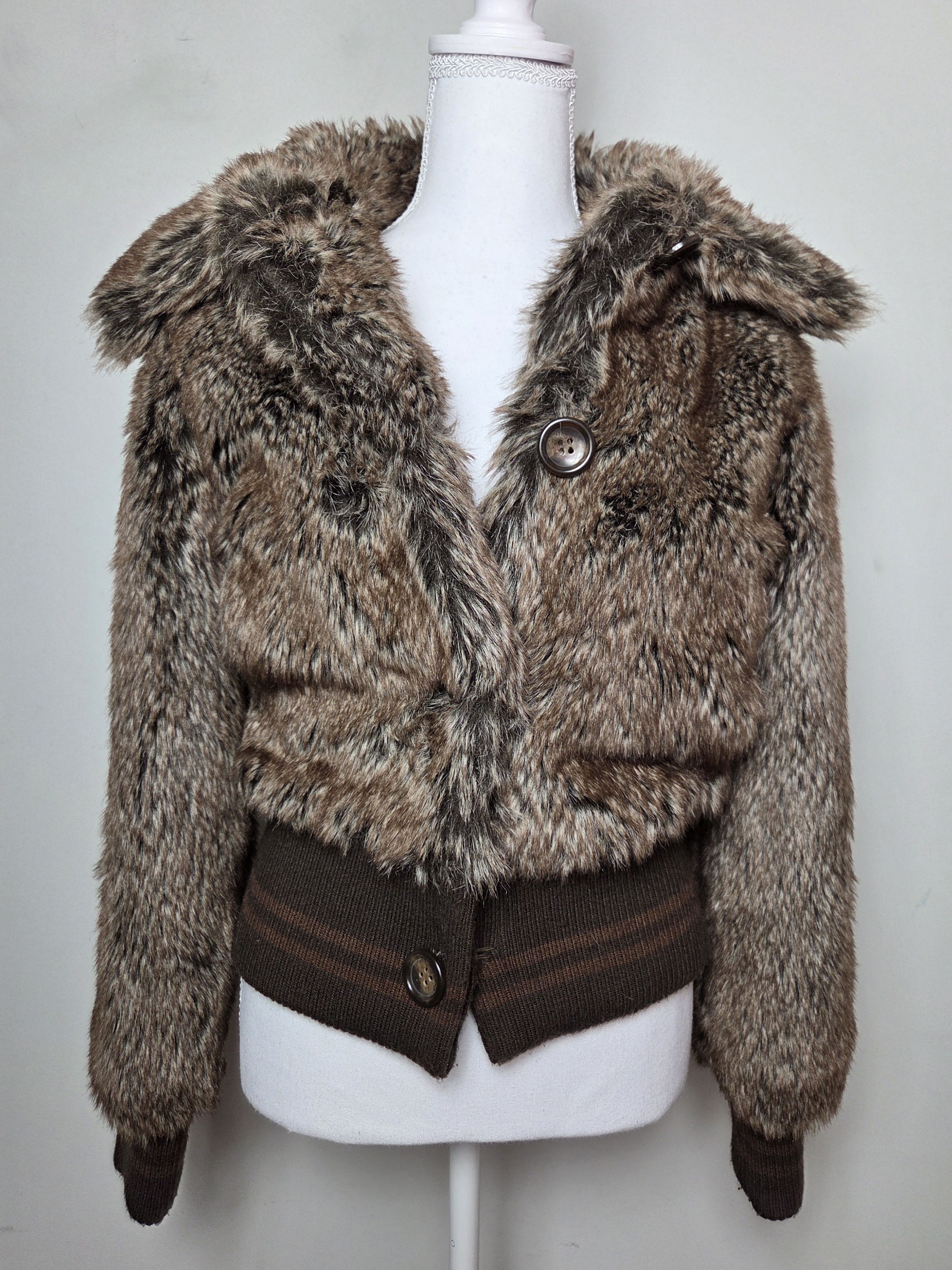 Vintage faux fur bomber jacket japan archive avant garde