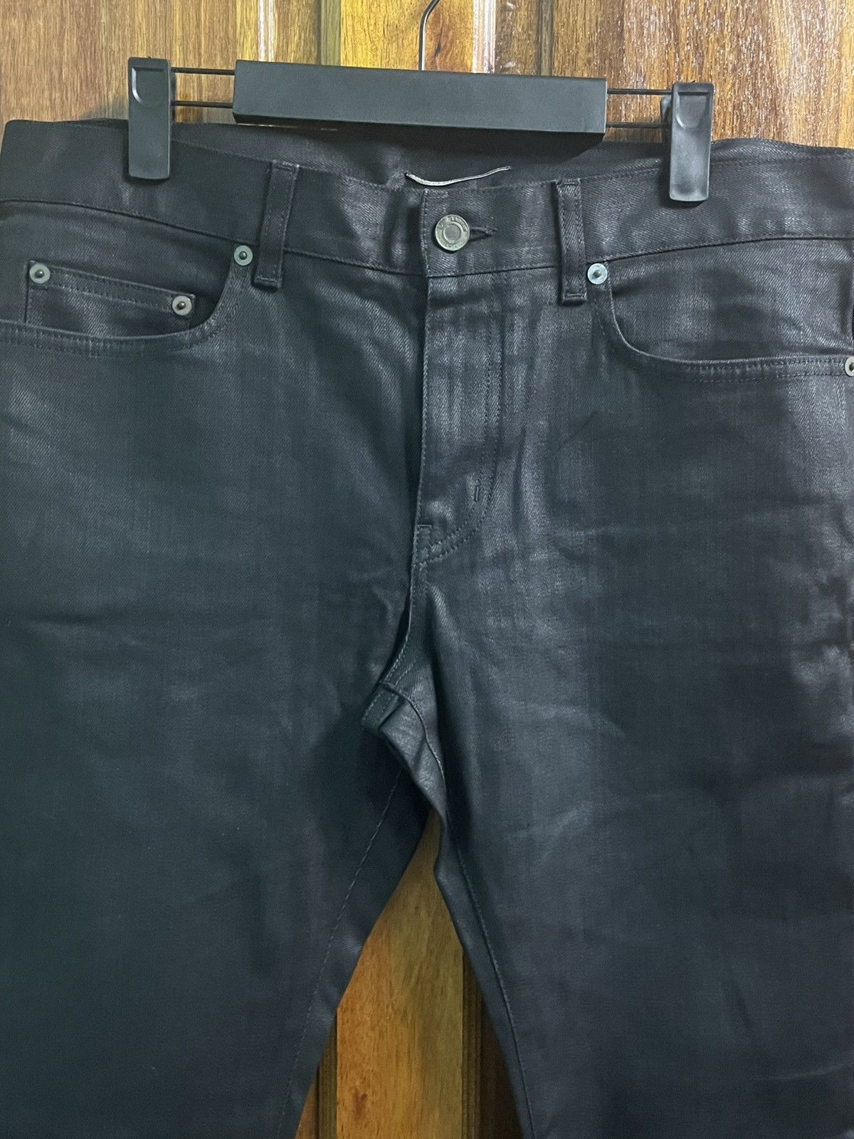 Saint Laurent Paris Saint Laurent Paris 14AW Coated Skinny Denim Pants Size US 35 - 4 Thumbnail